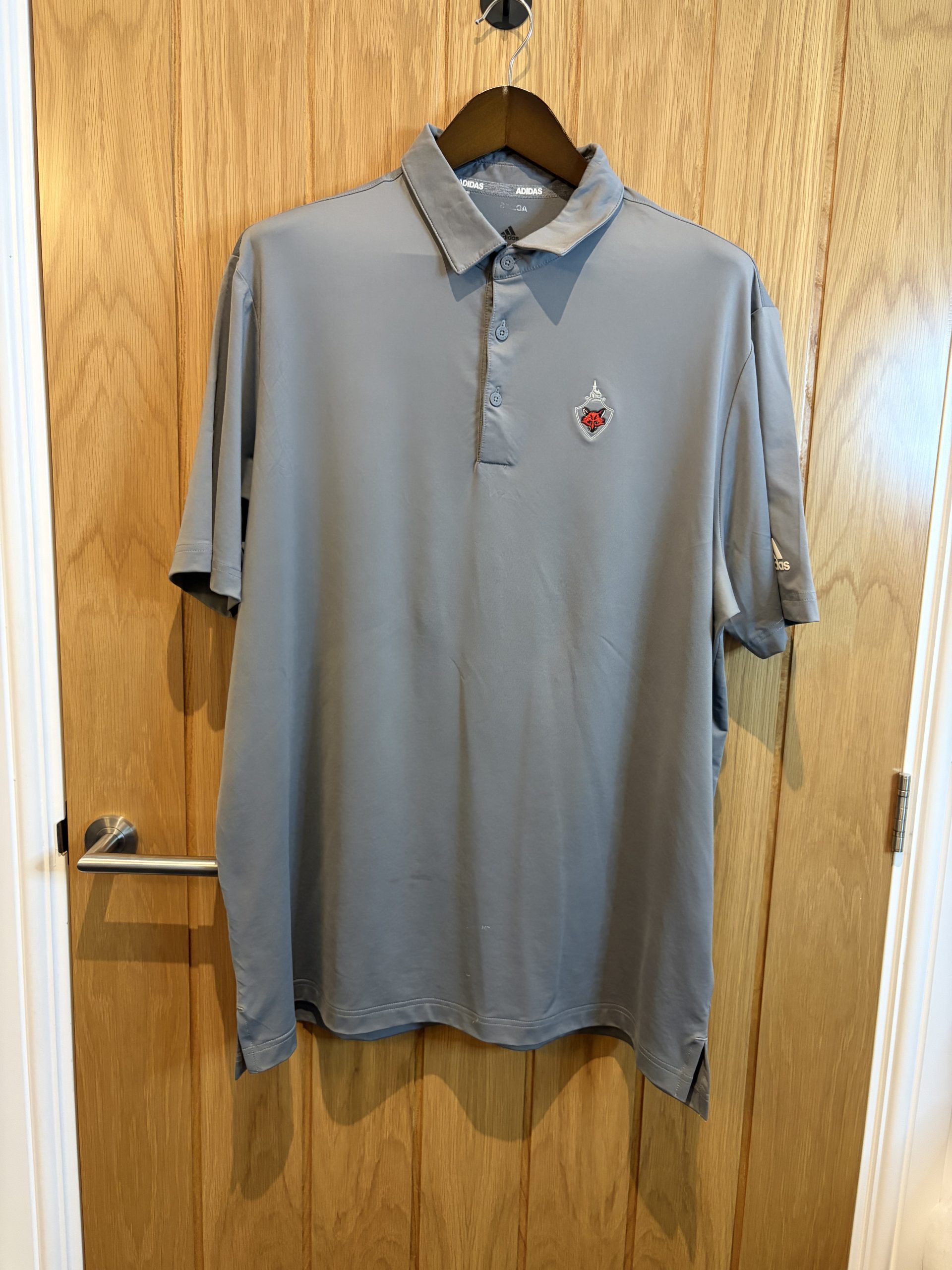 Adidas Polo Shirt Grey Embroidered Logo Golf Training Gym Sports Top Mens XL
