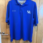 Columbia Omni-Shade Polo Shirt Blue Kentucky Wildcats UK Sports Performance Fishing Top Mens XL
