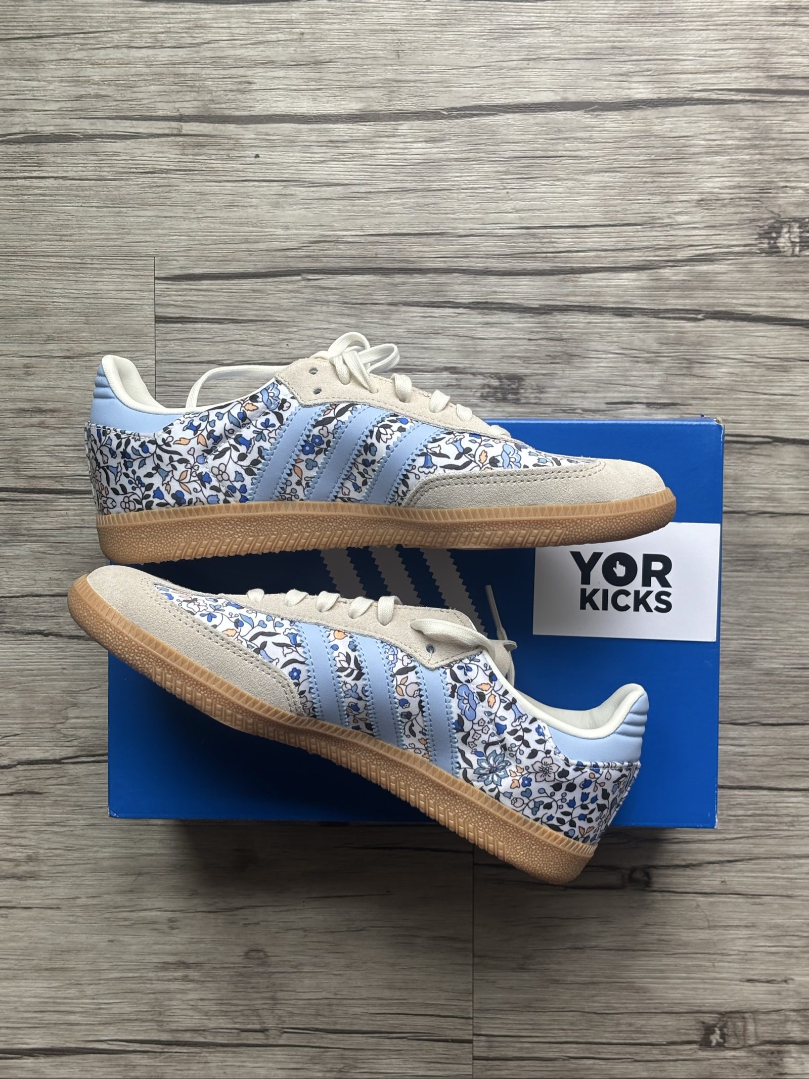 UK 5 Juniors Adidas Samba OG J | Floral Blue JP8080 | image 2
