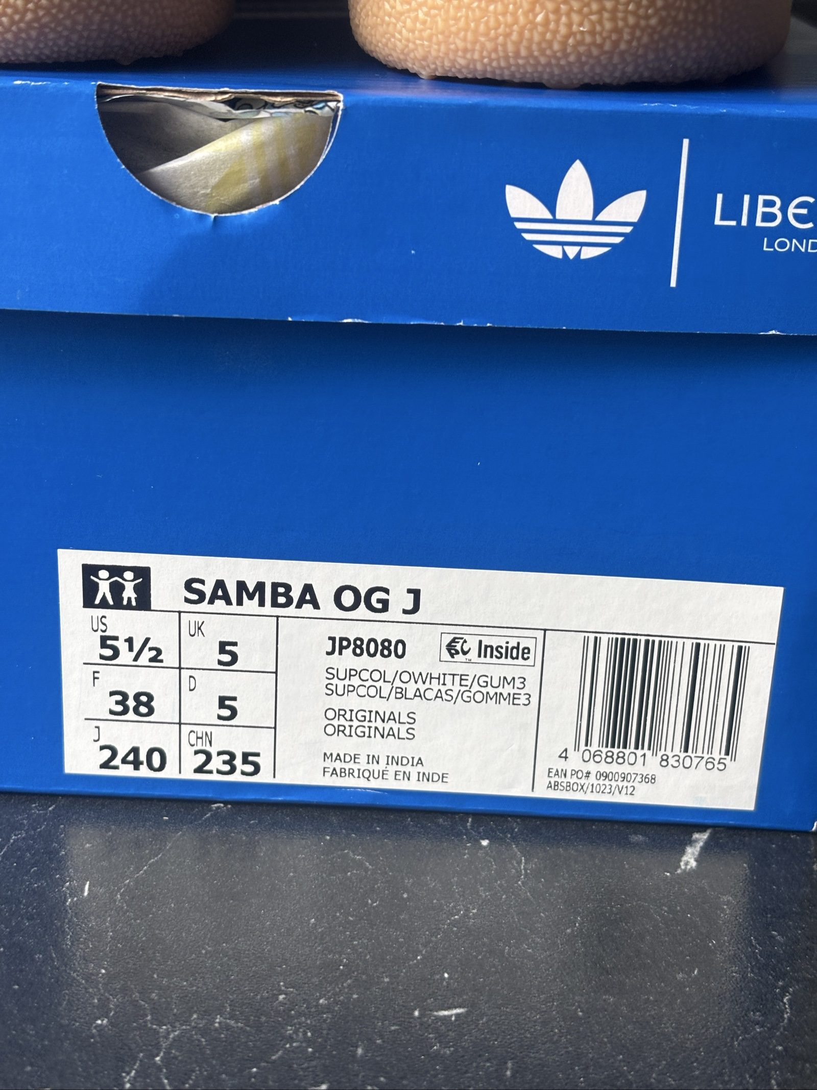 UK 5 Juniors Adidas Samba OG J | Floral Blue JP8080 | image 3