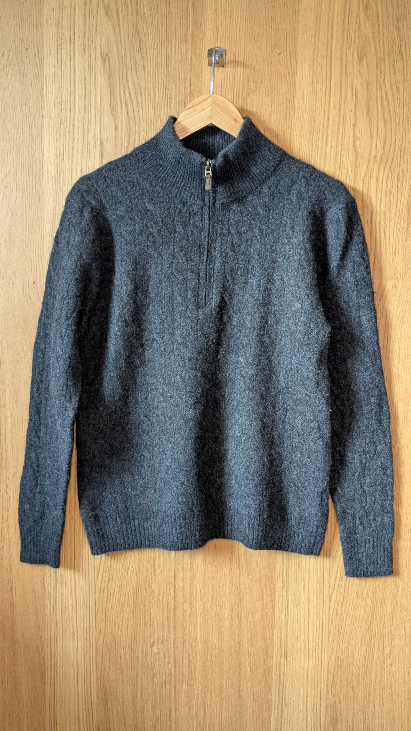 Polo Ralph Lauren Charcoal Wool Blend Half Zip Sweater Large