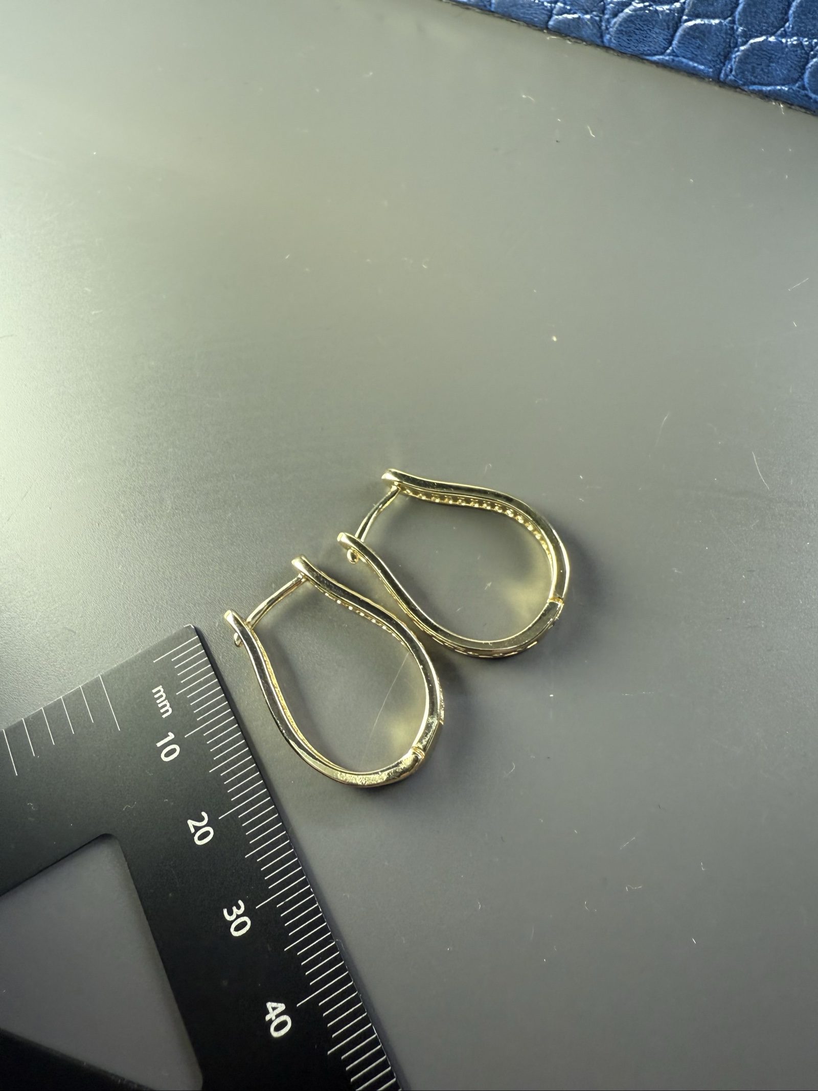 Gold Tone Crystal Hoop Clip On Earrings image 5