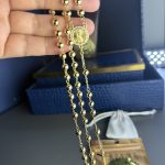 14ct Gold Plated Rosary Necklace with Virgin Mary 60 cm +15cm (unisex)