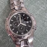 Citizen Silver Stainless Steel Chronograph Watch Black Dial