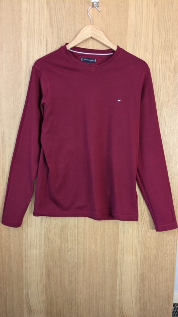 Tommy Hilfiger Burgundy Long Sleeve Crew Neck Shirt M