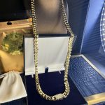 14ct gold plated Cuban Link Chain Necklace 60cm with Pave Clasp