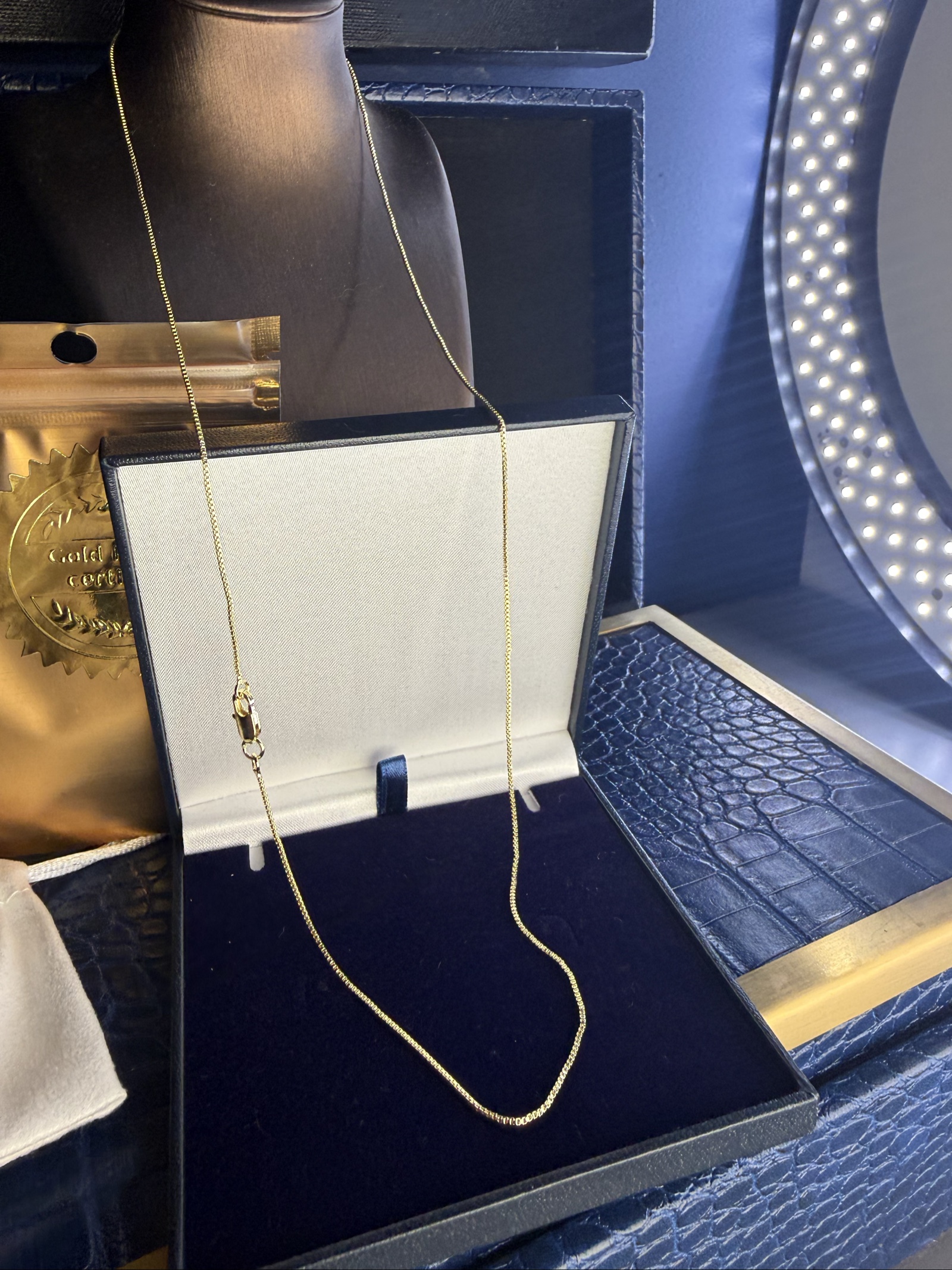 Gold Chain Necklace Fine Box Link