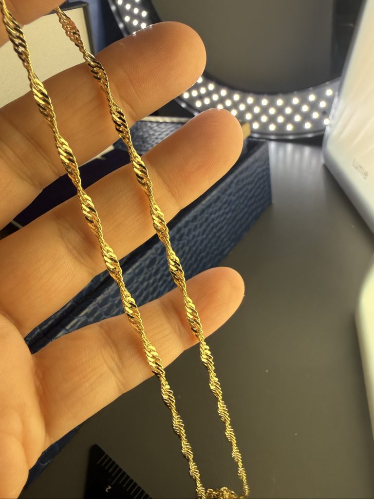14ct gold plated Gold Tone Rope Chain Necklace 23 Inch