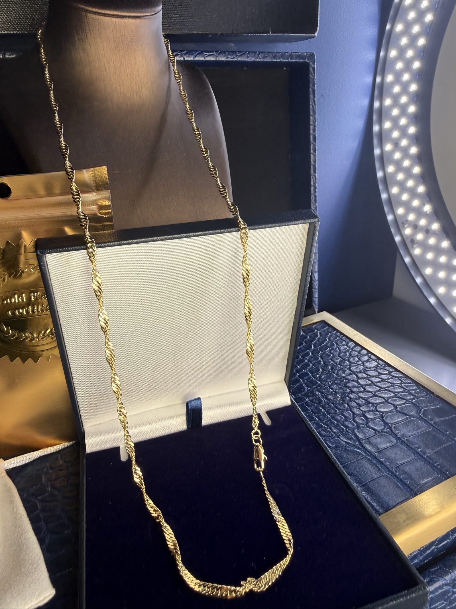 14ct gold plated Gold Tone Rope Chain Necklace 23 Inch image 2