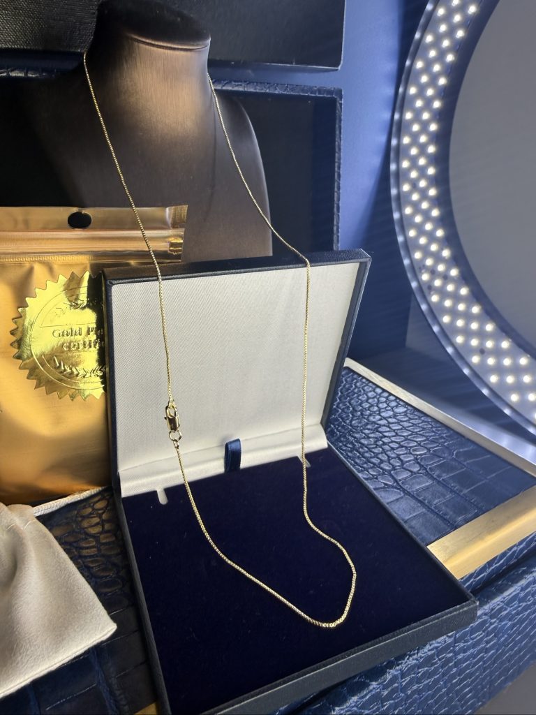 Gold plated Gold Box Chain Necklace 23 Inch, 60cm