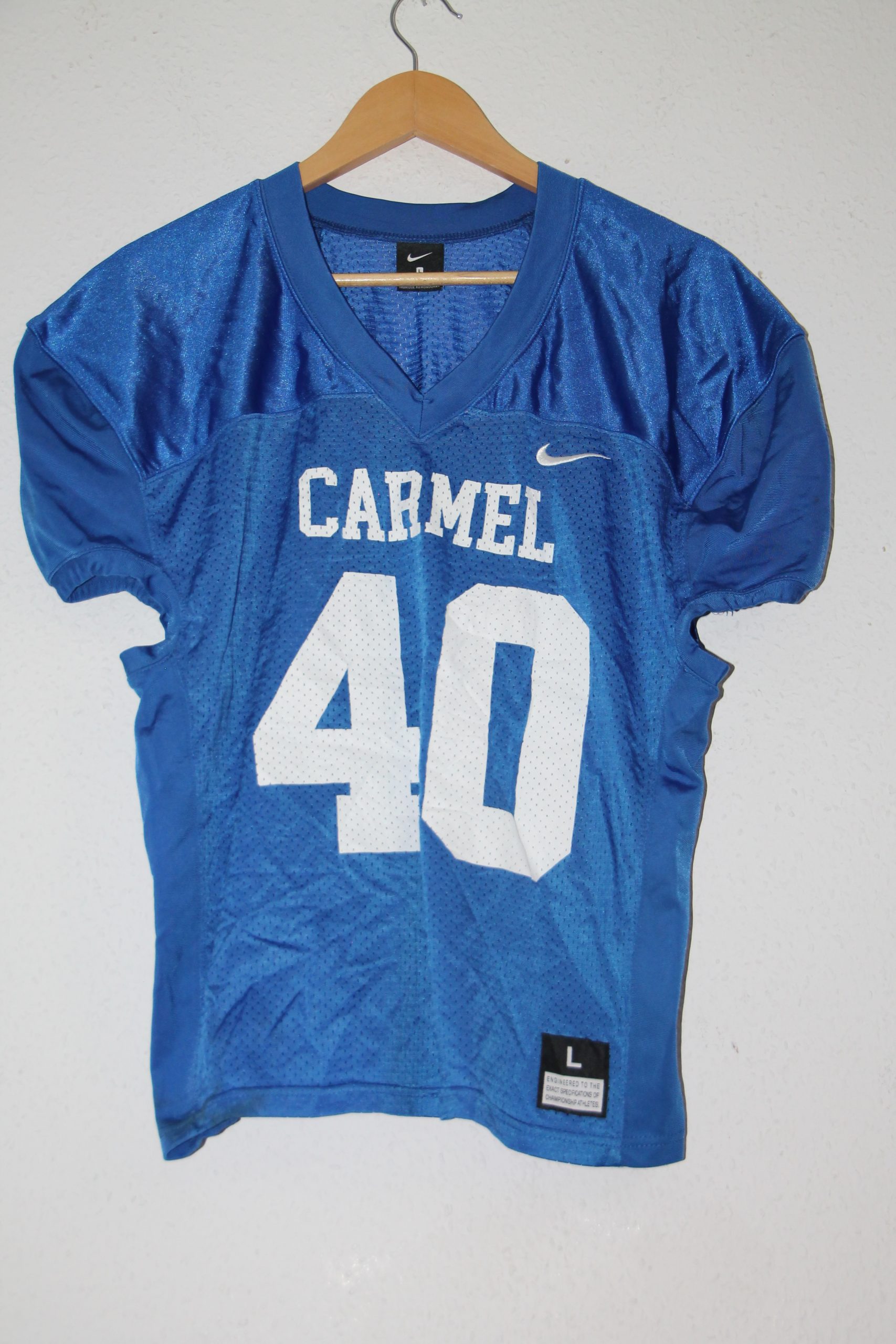 Nike Blue Carmel #40 Football Jersey Large 2749