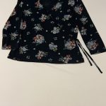 Woolworths Black Floral Wrap Top 3/4 Sleeve Medium