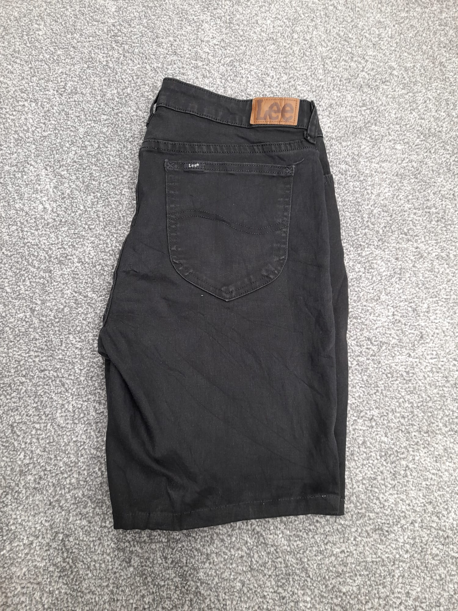 Black Lee denim shorts classic 34" image 3