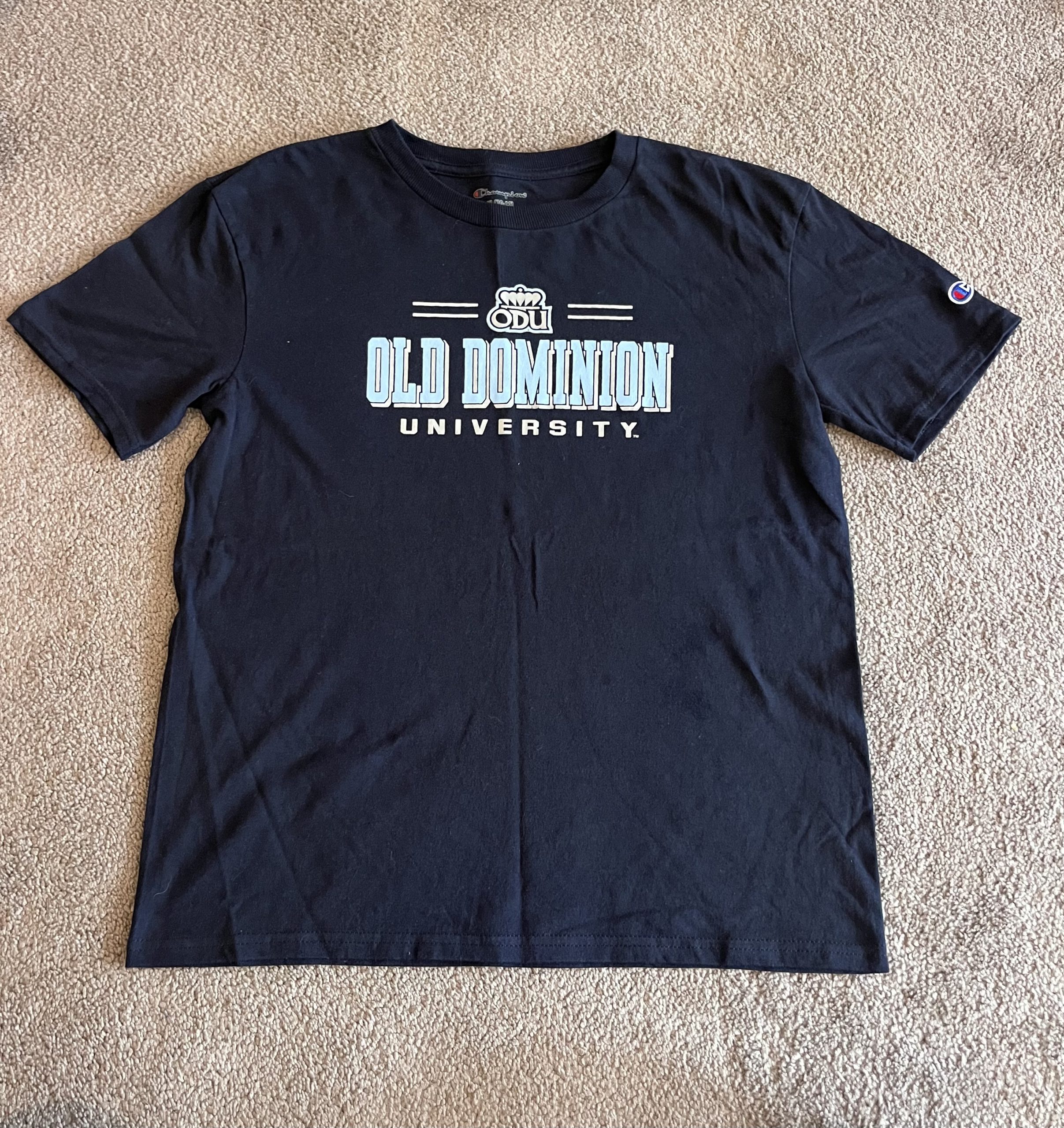 Champion Black Old Dominion University Kids T-Shirt YL 10-12 years