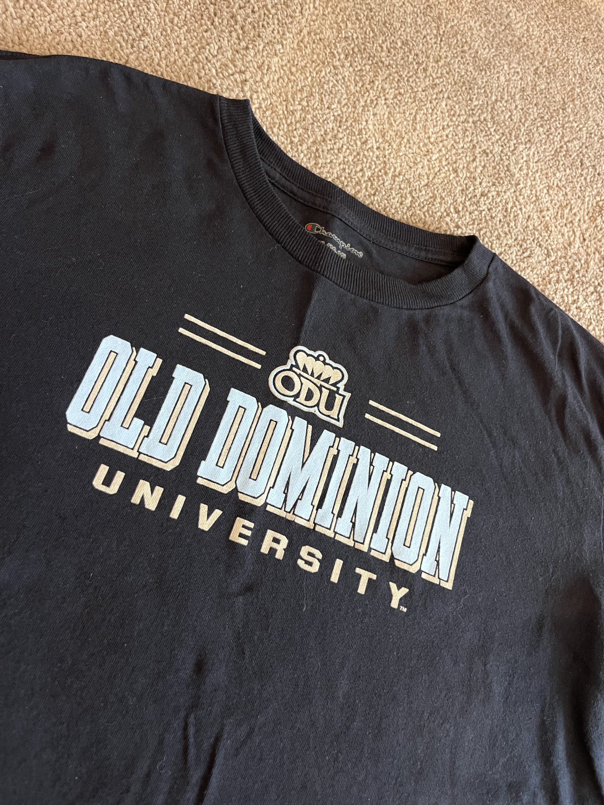 Champion Black Old Dominion University Kids T-Shirt YL 10-12 years image 2