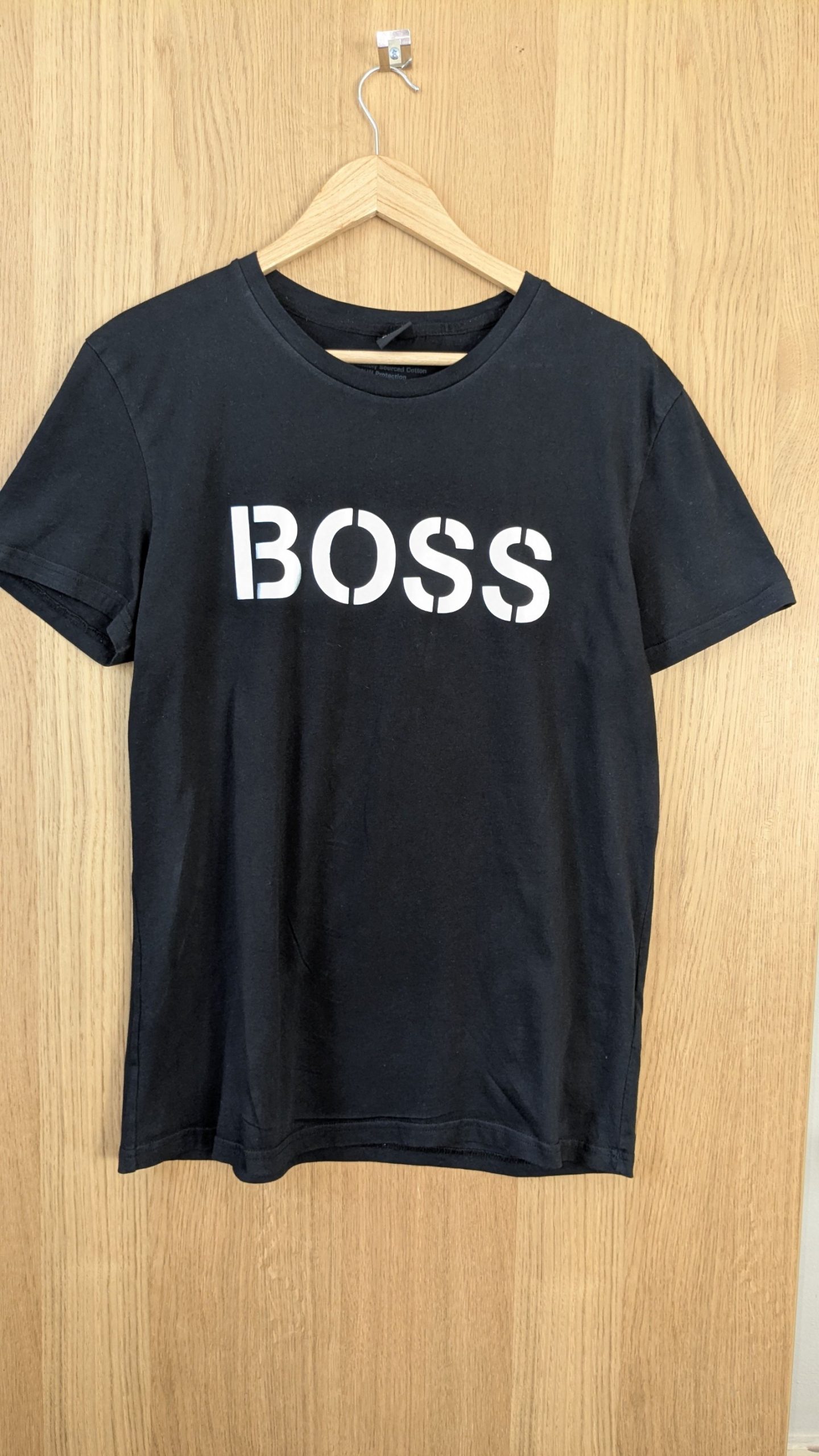 BOSS Black Cotton T-Shirt Medium Classic Logo