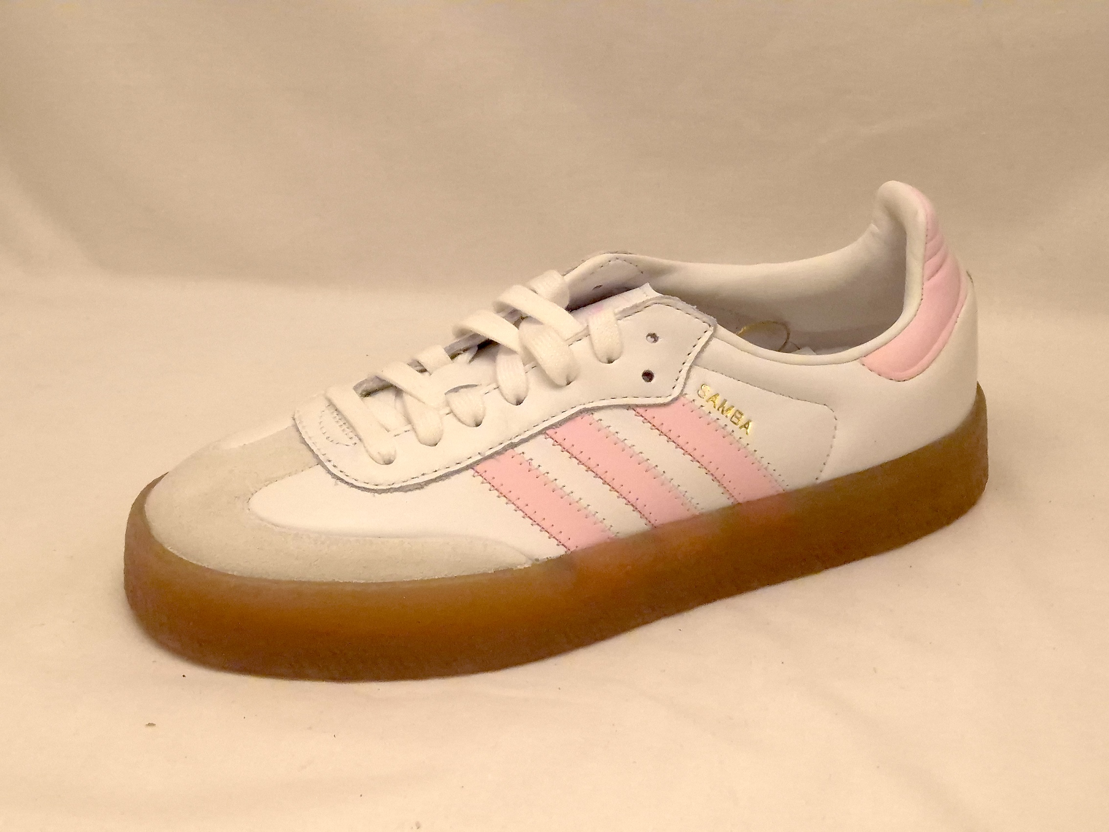 Adidas White & Pink Samba Trainers UK 6