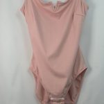 Light Pink V-Neck One-Piece Shapewear S Nylon Spandex