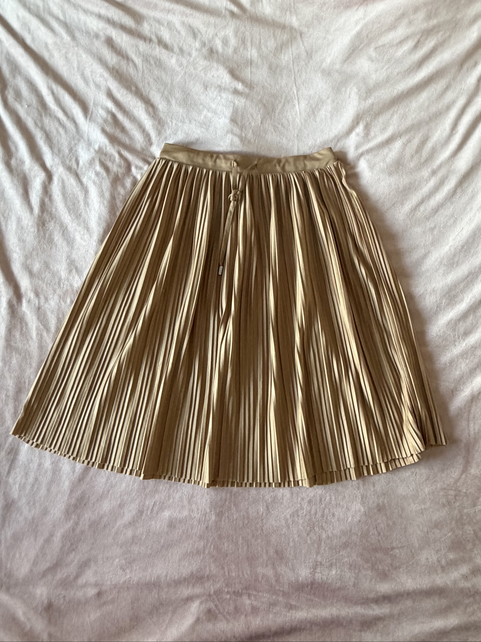 EDC by Esprit Beige Parisian Midi Skirt Medium Drawstring Waist