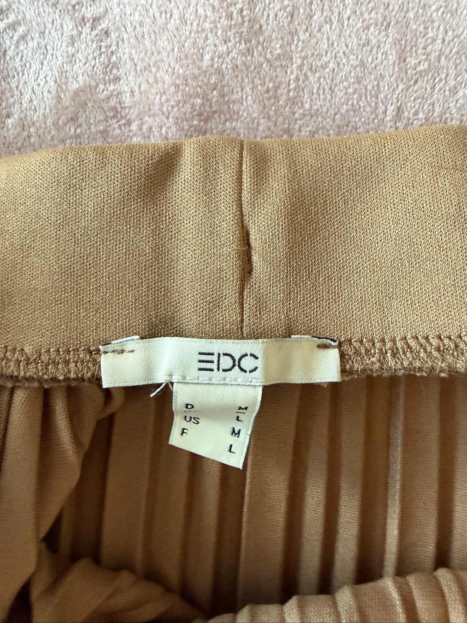 EDC by Esprit Beige Parisian Midi Skirt Medium Drawstring Waist image 4