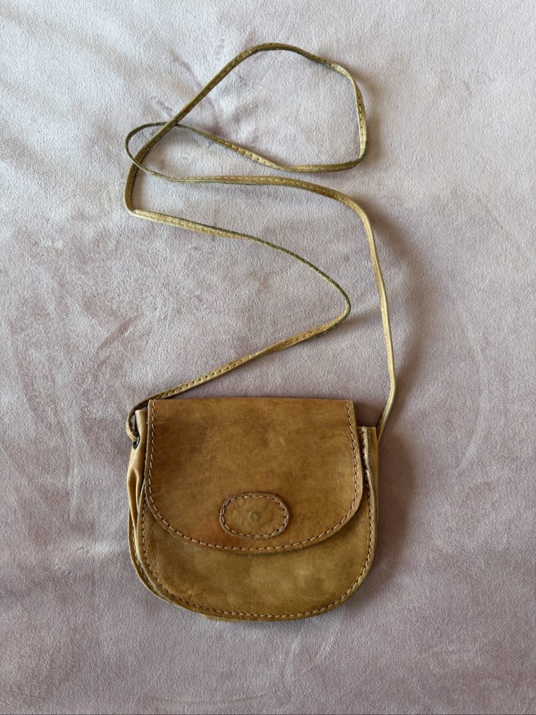 Vintage Look Boho Brown Leather Purse Crossbody