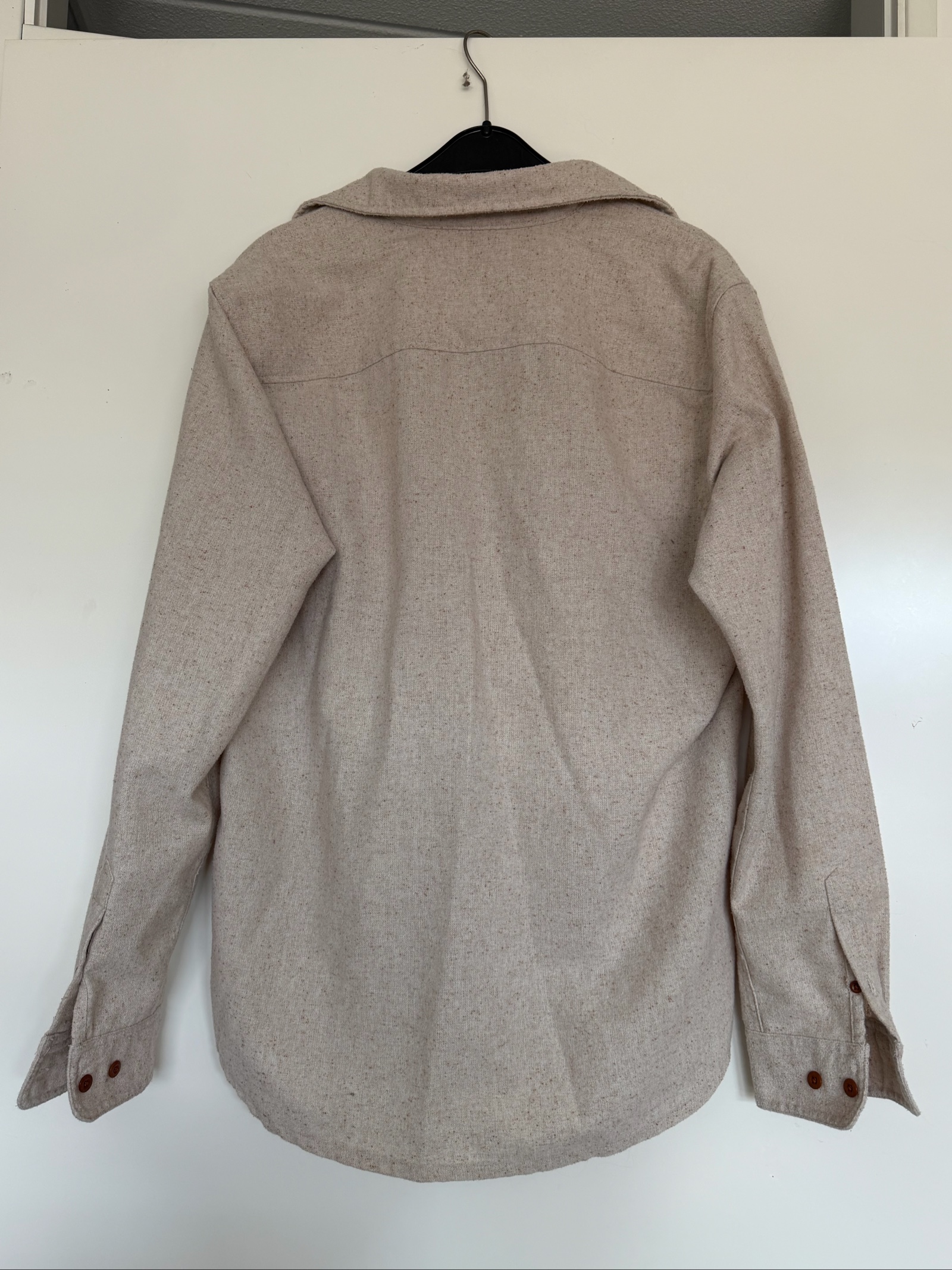 Jack & Jones Beige Speckled Wool Overshirt Large Casual Fit image 6