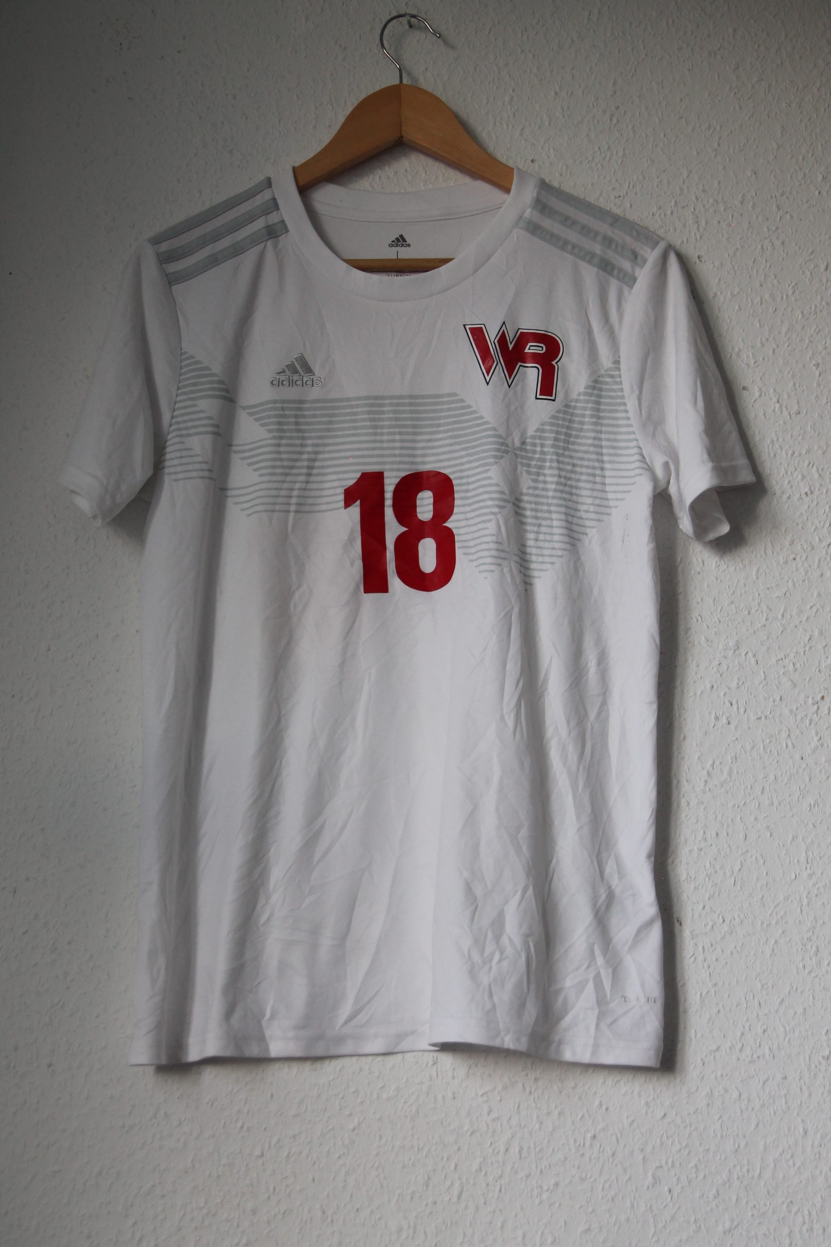 Adidas White & Grey Taylor John Jennings 18 Football Shirt L 2743