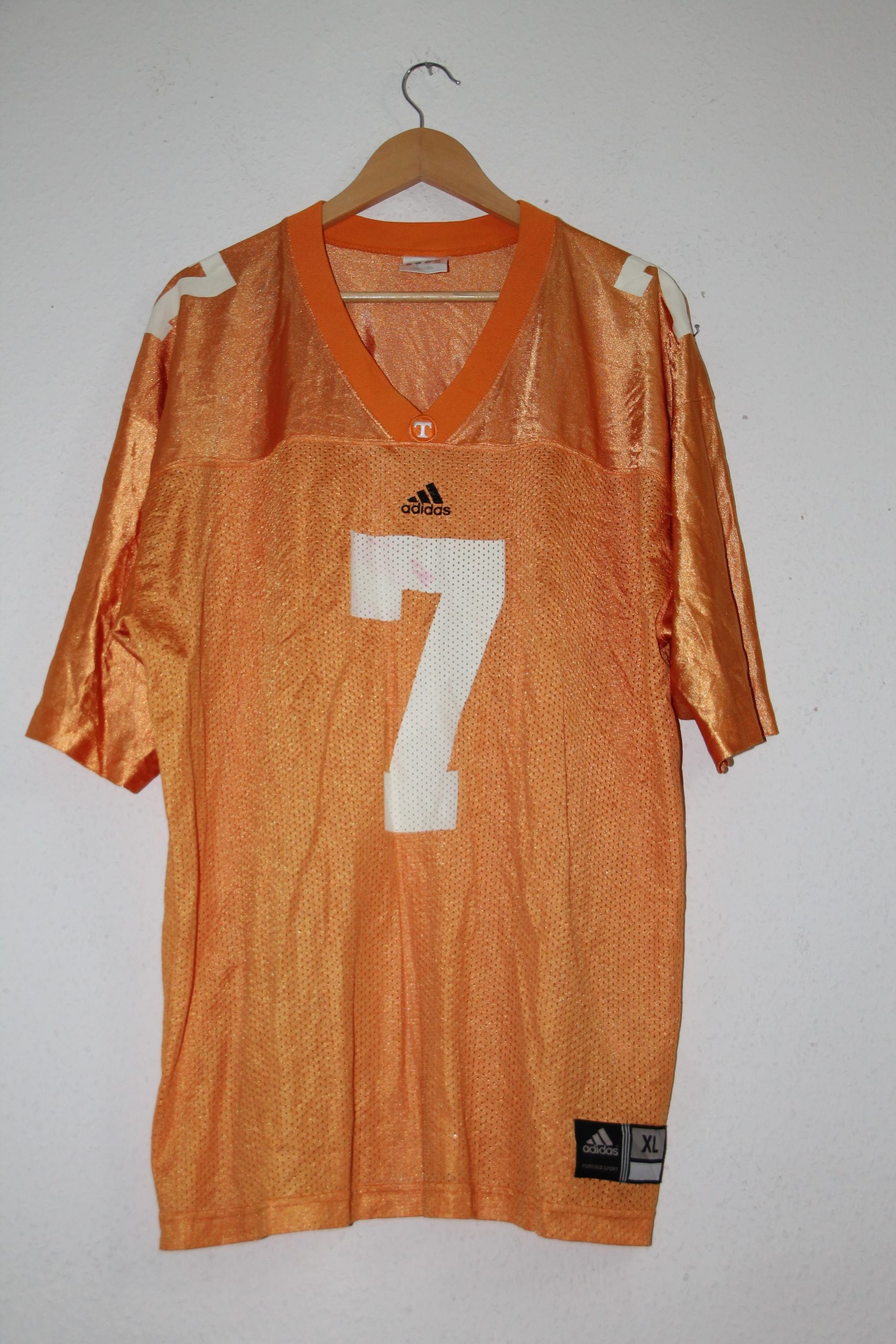 Adidas Orange Vintage Football Jersey XL Number 7 Made in Korea 2747