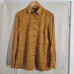 New Look Mustard & Black Printed Shirt UK 8