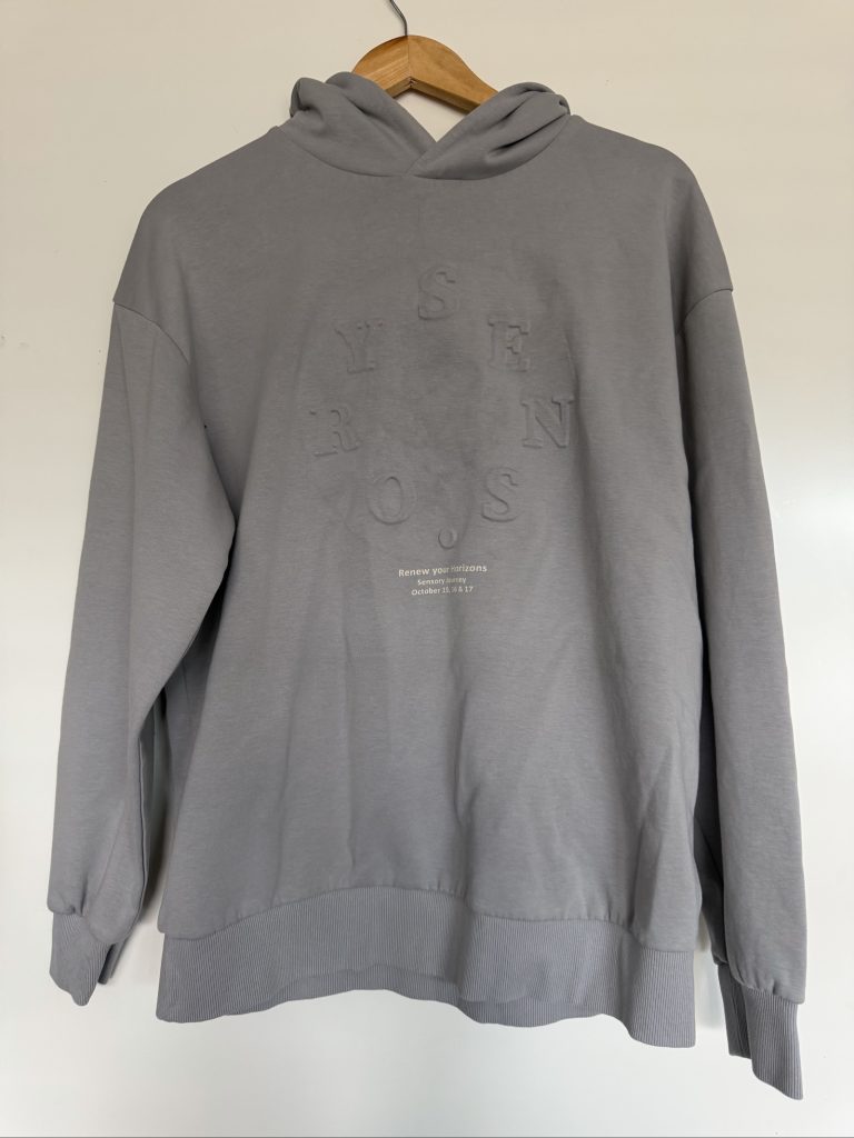 C&A Grey Hoodie met Sensory print Relaxed Fit Medium