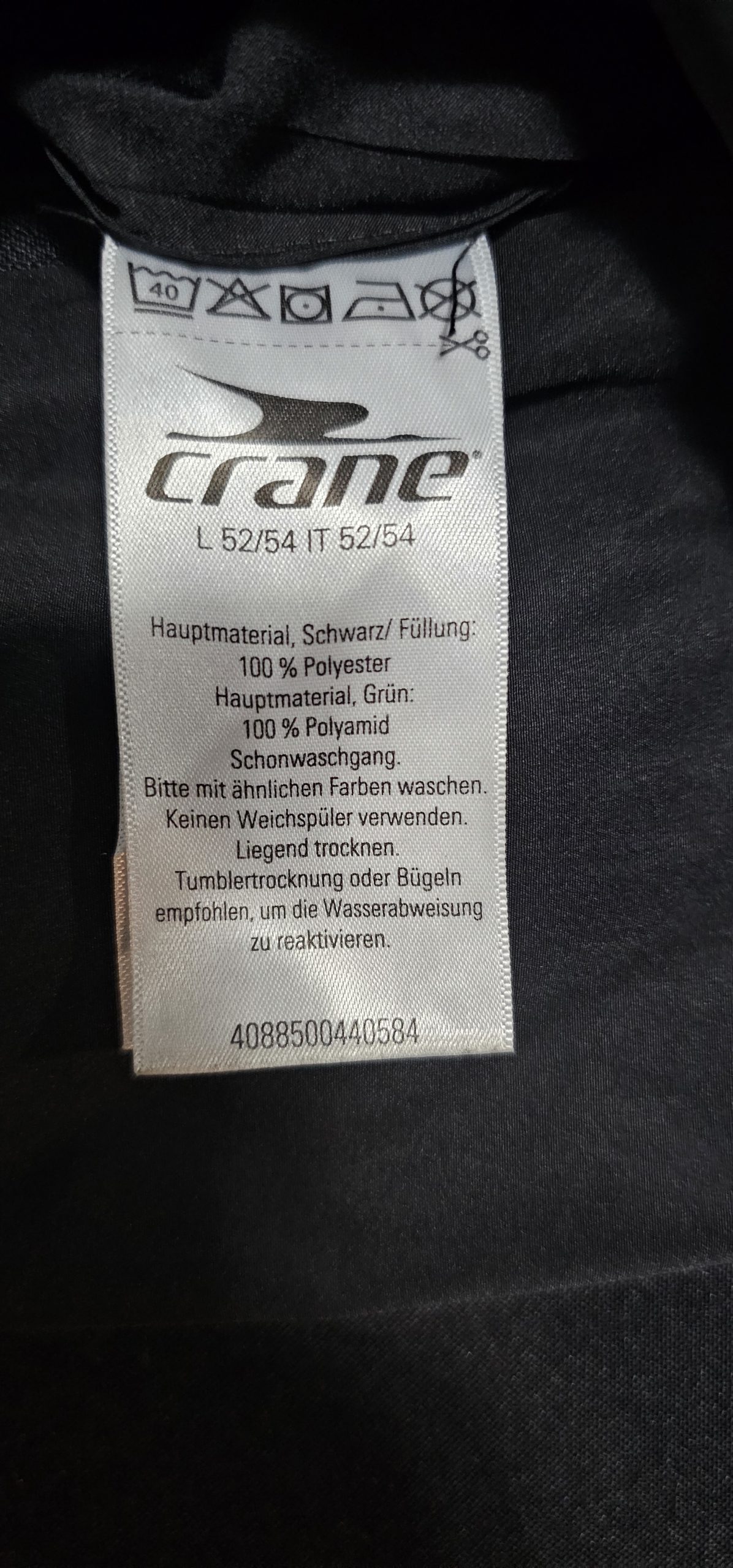 Crane Black & Green Reversible Puffer Jacket Large image 5