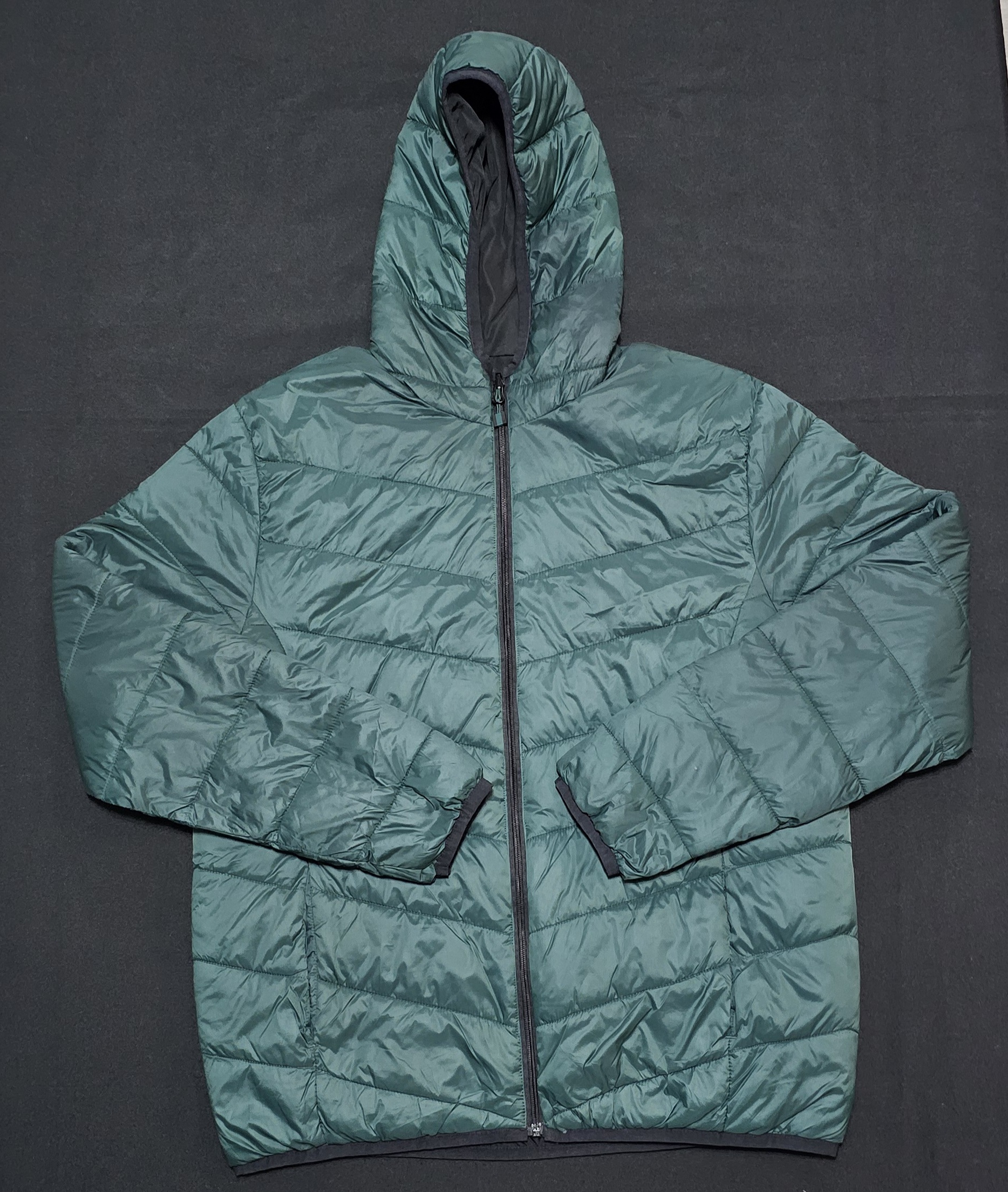 Crane Black & Green Reversible Puffer Jacket Large
