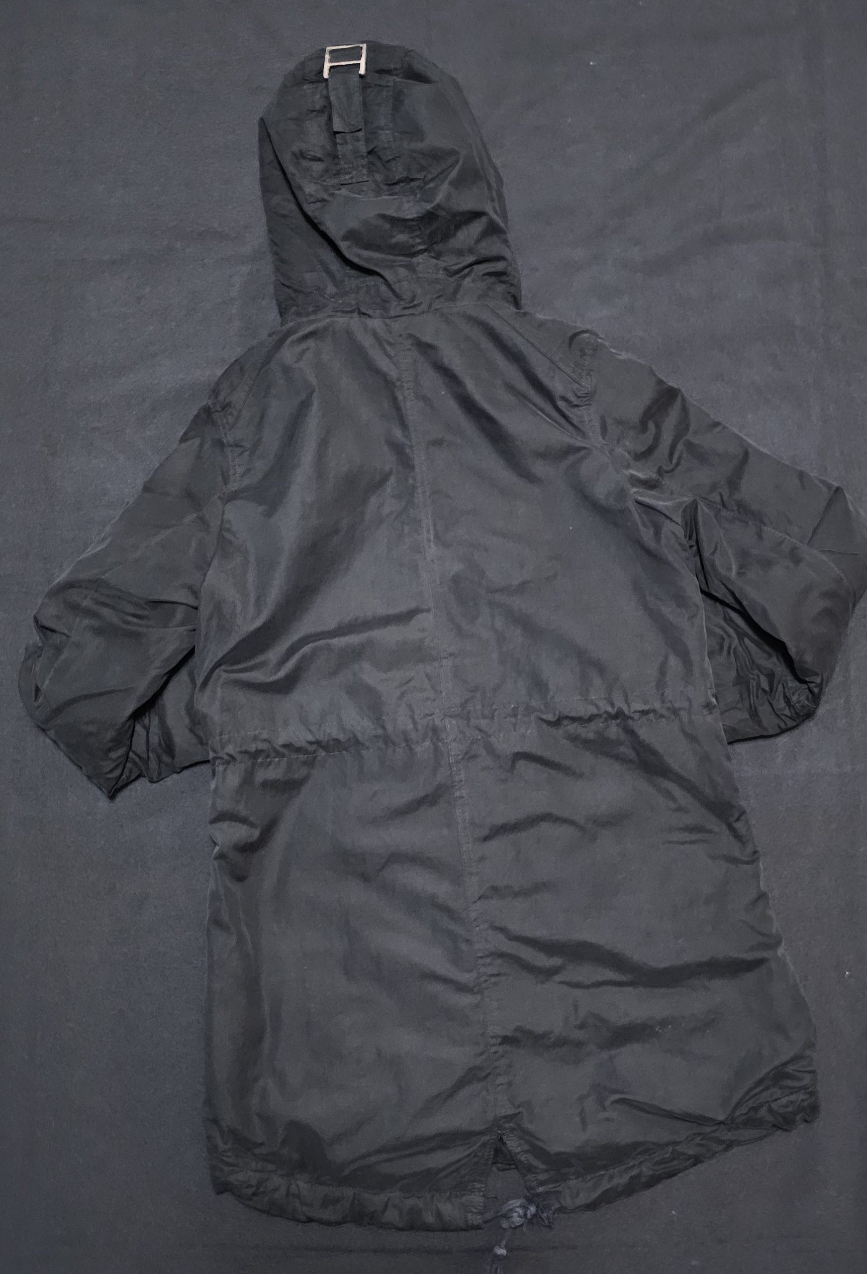 H&M Black Hooded Parka Jacket UK 8 Faux Fur Lined image 2