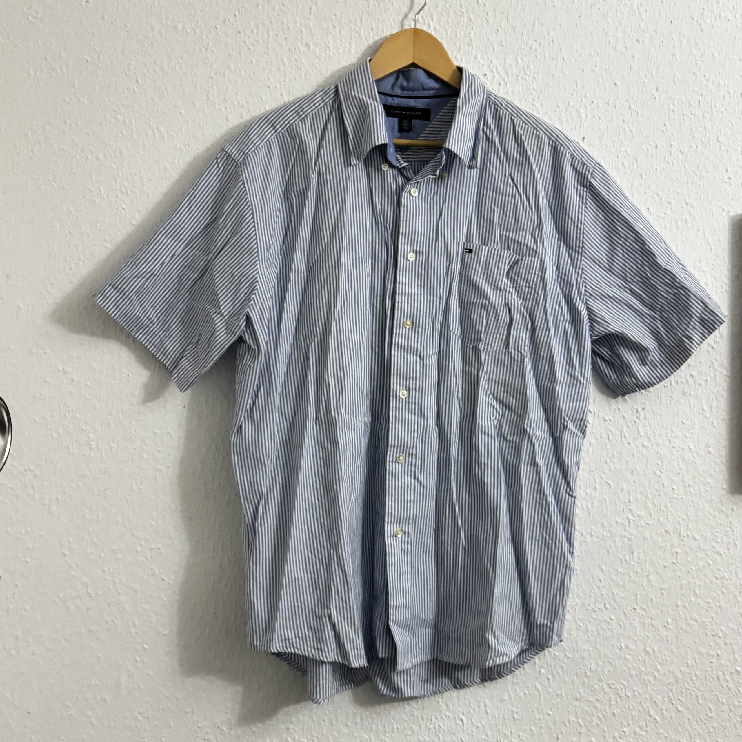 Tommy Hilfiger Blue & White Striped Shirt Large Cotton 2213 image 2
