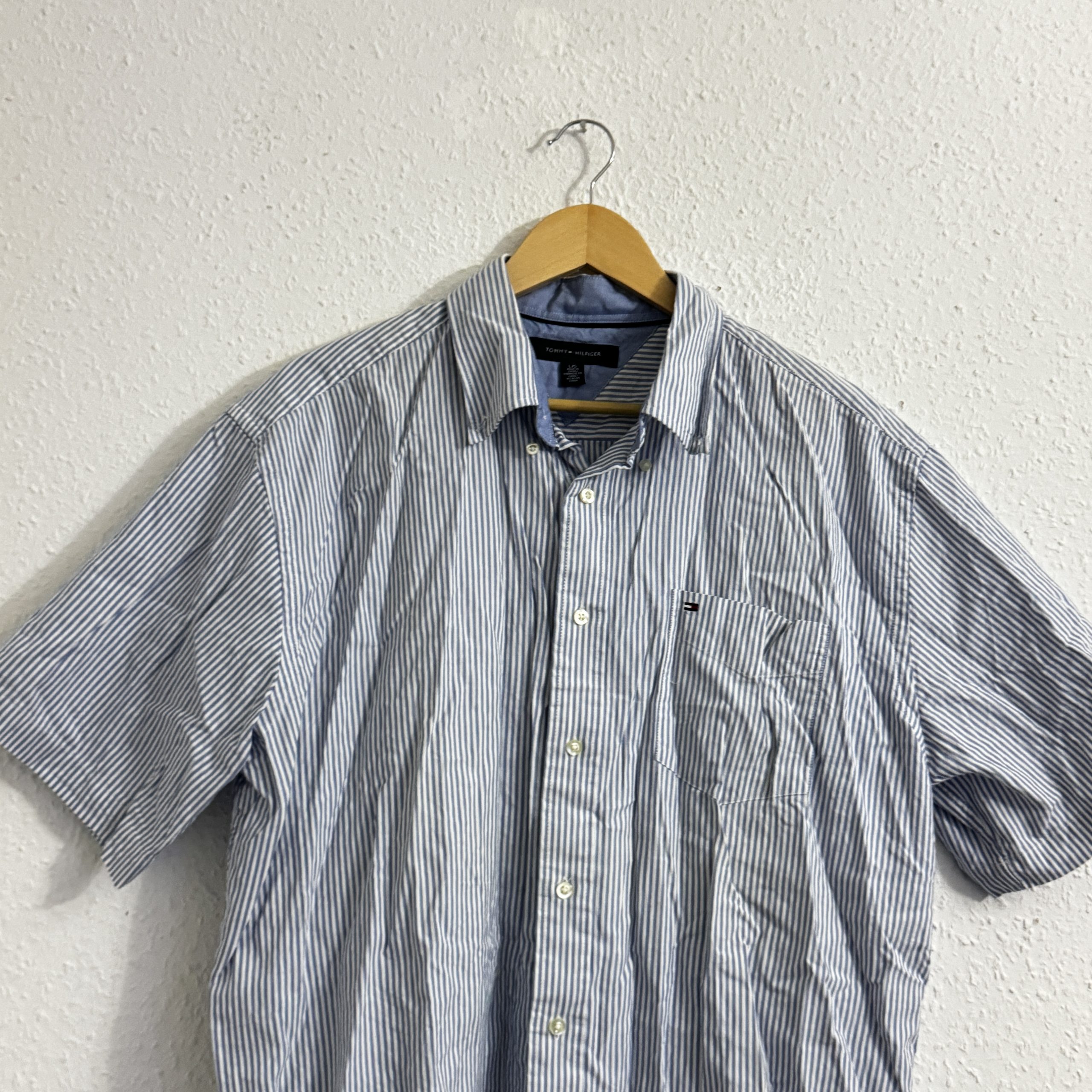 Tommy Hilfiger Blue & White Striped Shirt Large Cotton 2213 image 3