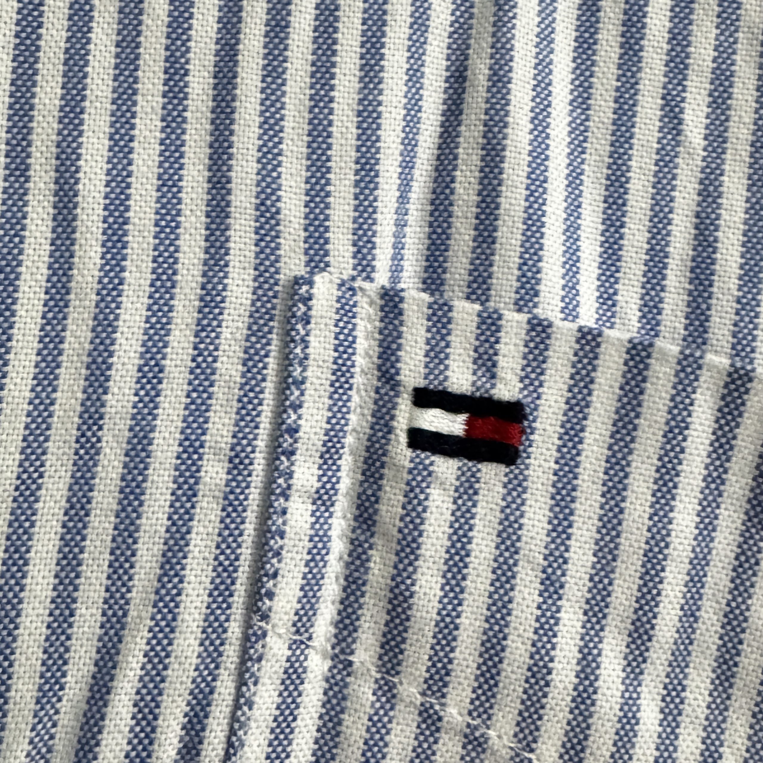 Tommy Hilfiger Blue & White Striped Shirt Large Cotton 2213 image 4
