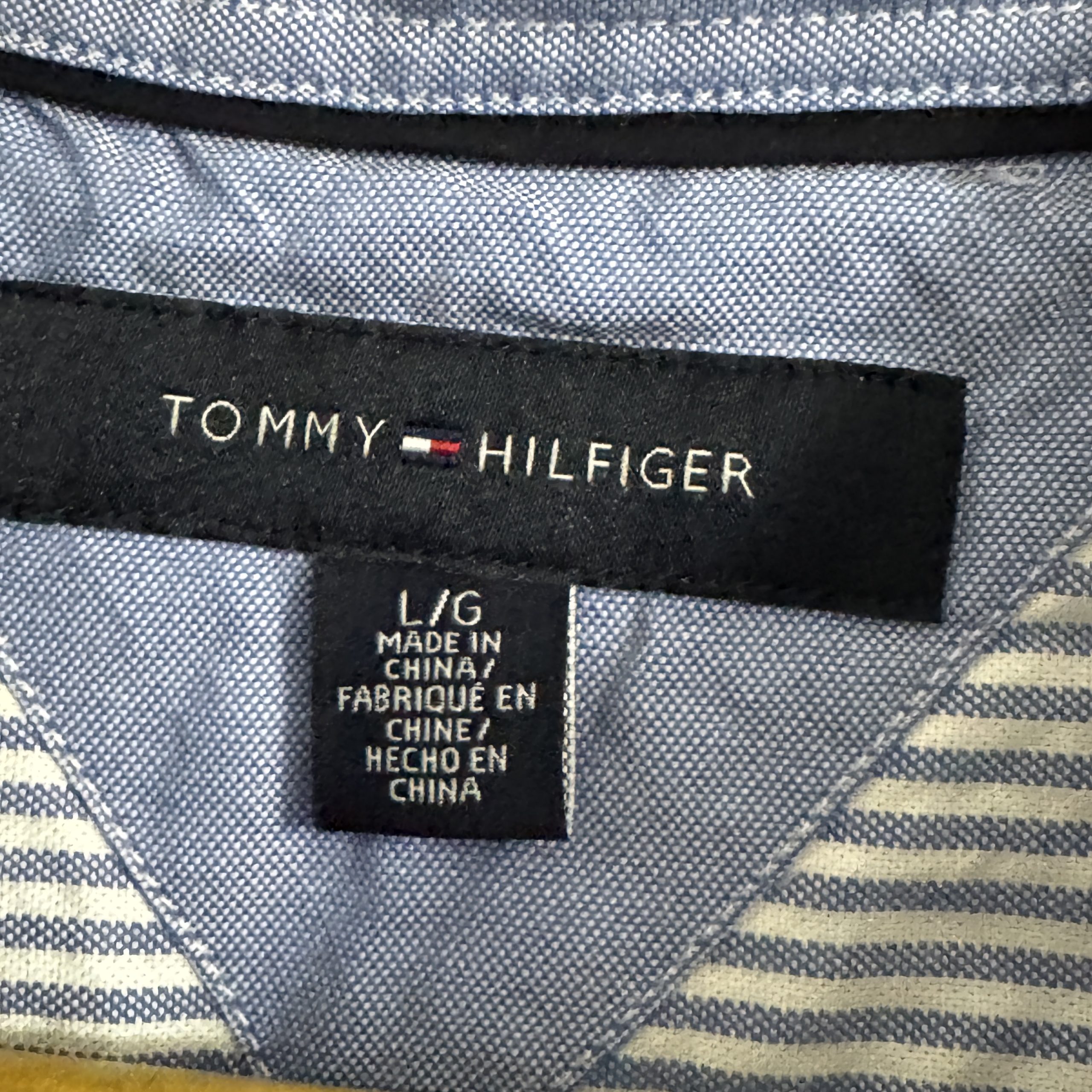 Tommy Hilfiger Blue & White Striped Shirt Large Cotton 2213 image 5