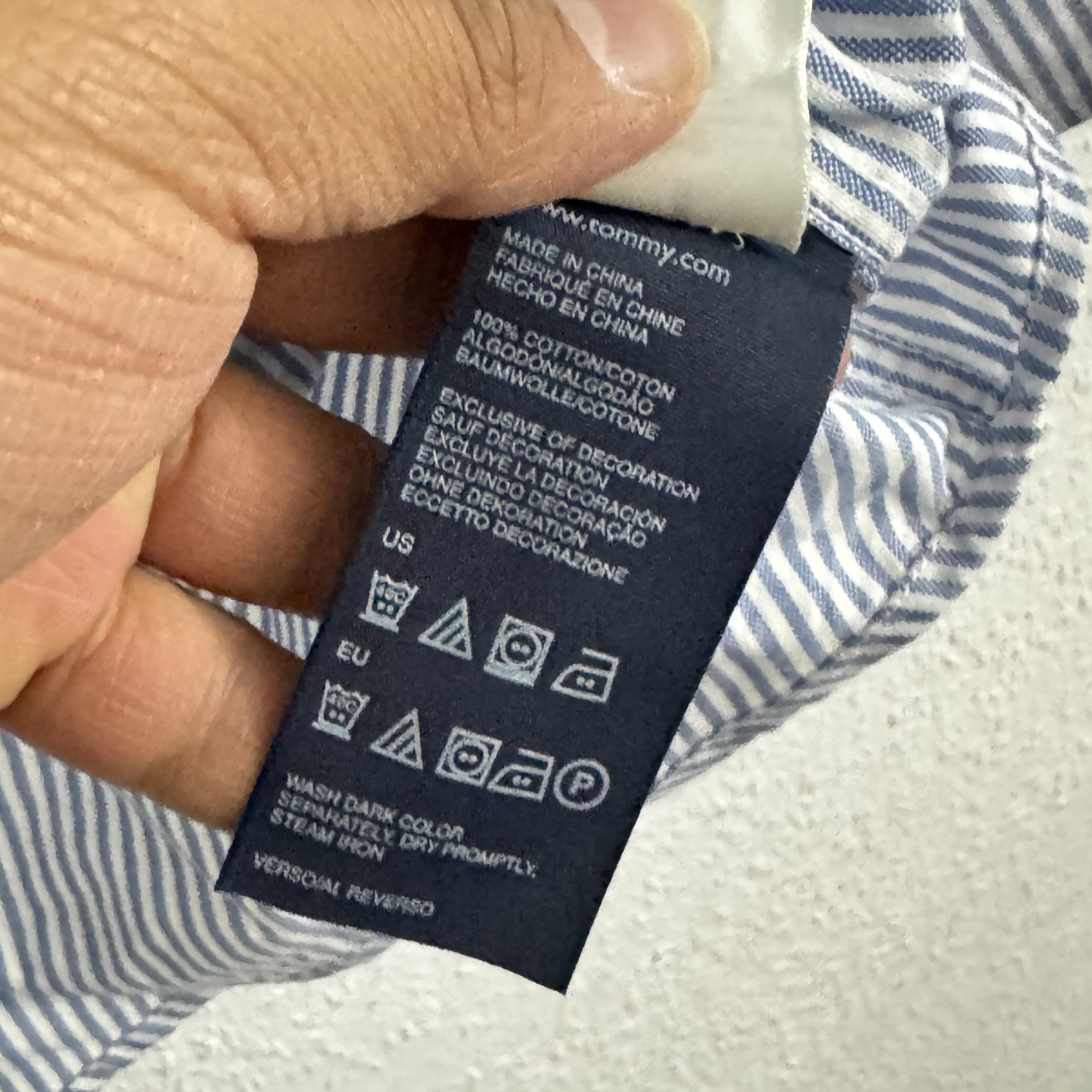 Tommy Hilfiger Blue & White Striped Shirt Large Cotton 2213 image 7