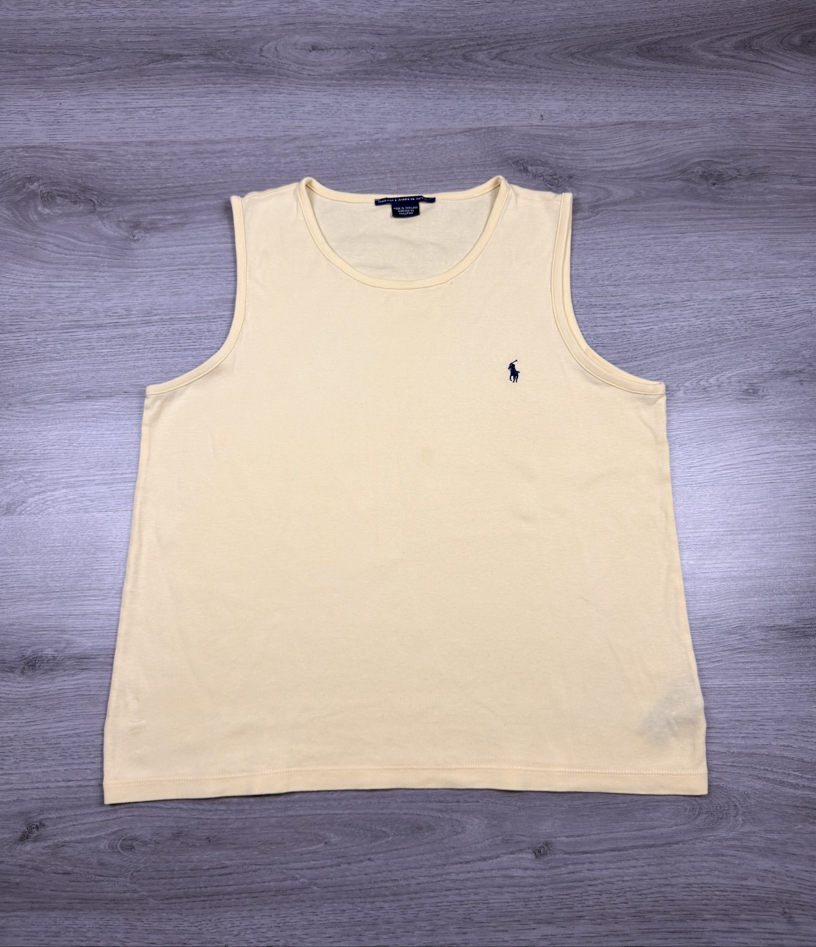 Ralph Lauren Yellow Cotton Sleeveless Top Large (1668)