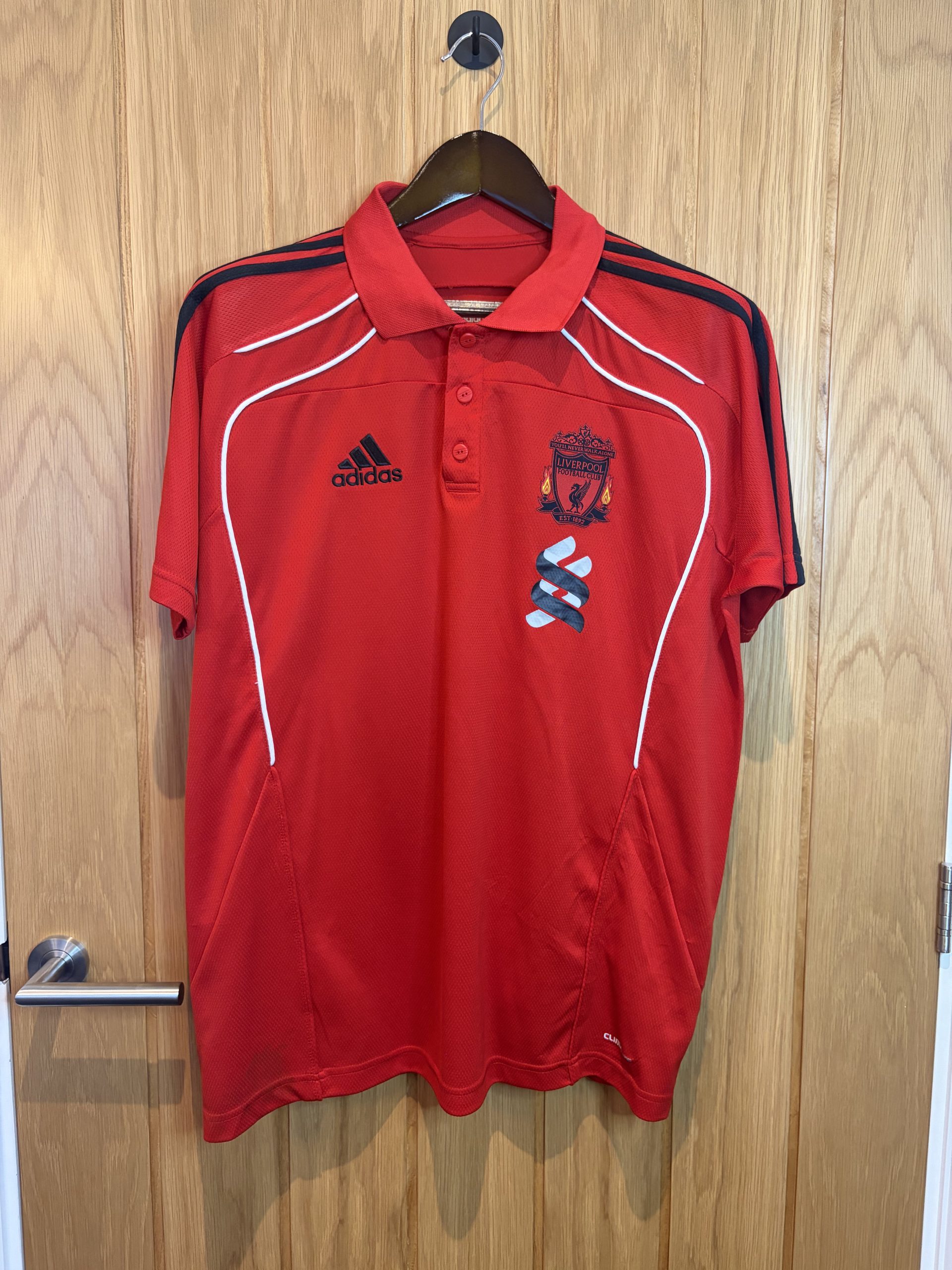 Adidas Vintage Liverpool FC Polo Shirt Mens XS Red Climalite Football Top