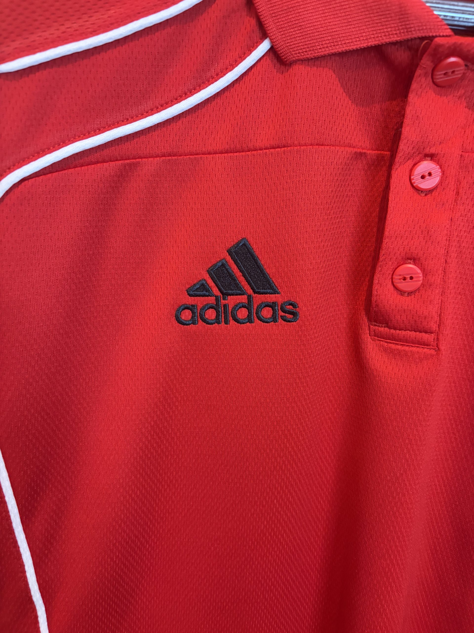 Adidas Vintage Liverpool FC Polo Shirt Mens XS Red Climalite Football Top image 2
