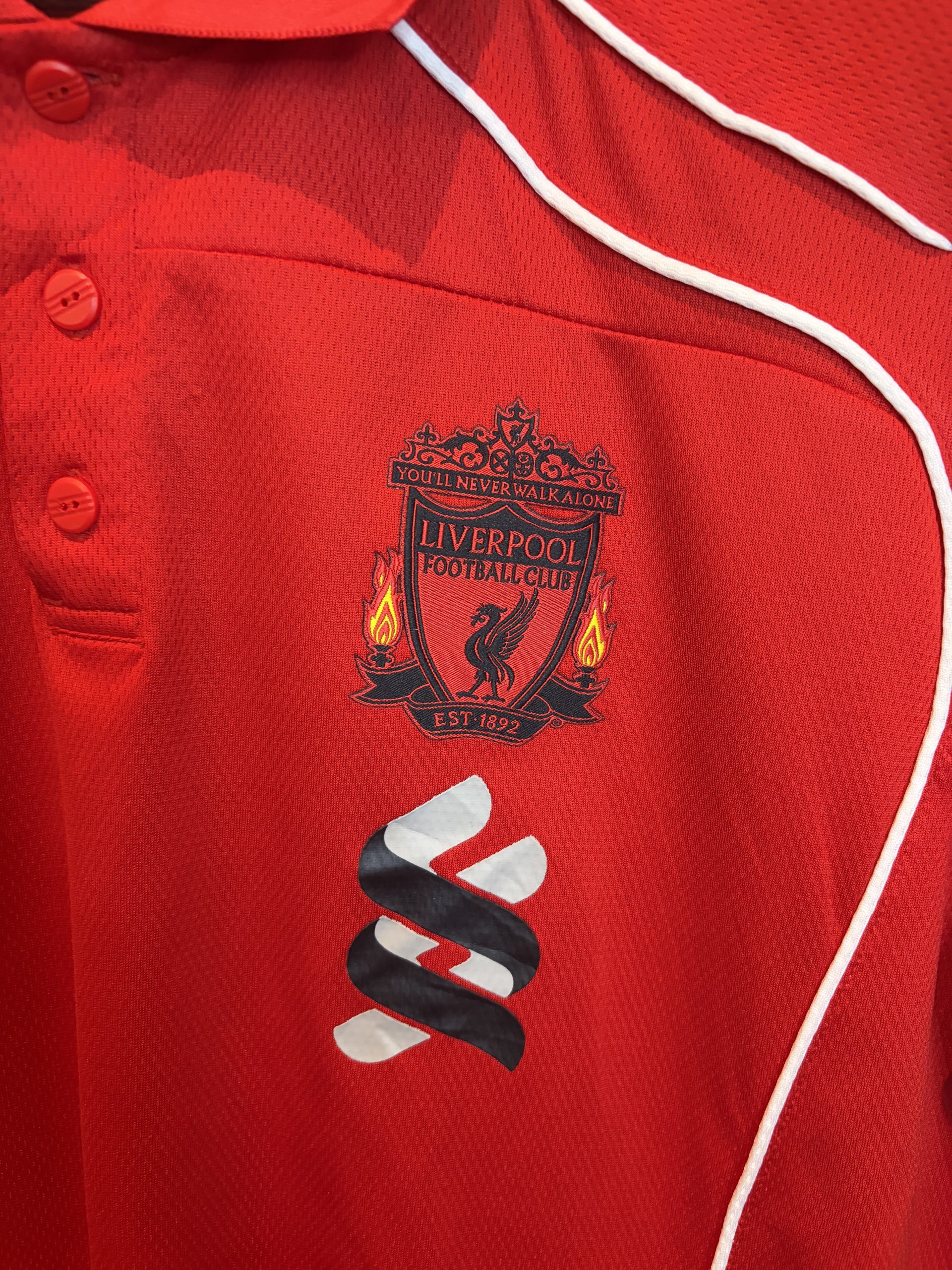 Adidas Vintage Liverpool FC Polo Shirt Mens XS Red Climalite Football Top image 3