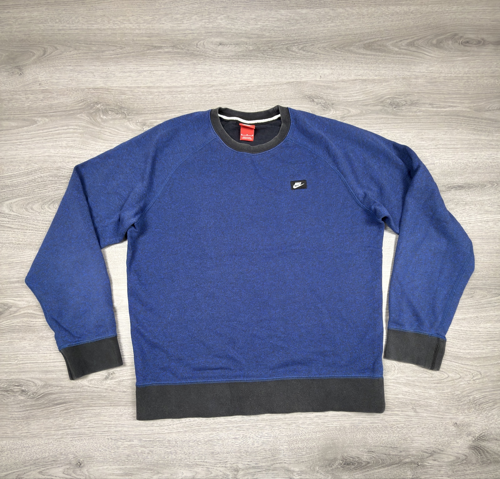 Nike Blue & Black Crewneck Sweatshirt Medium Casual (1495)