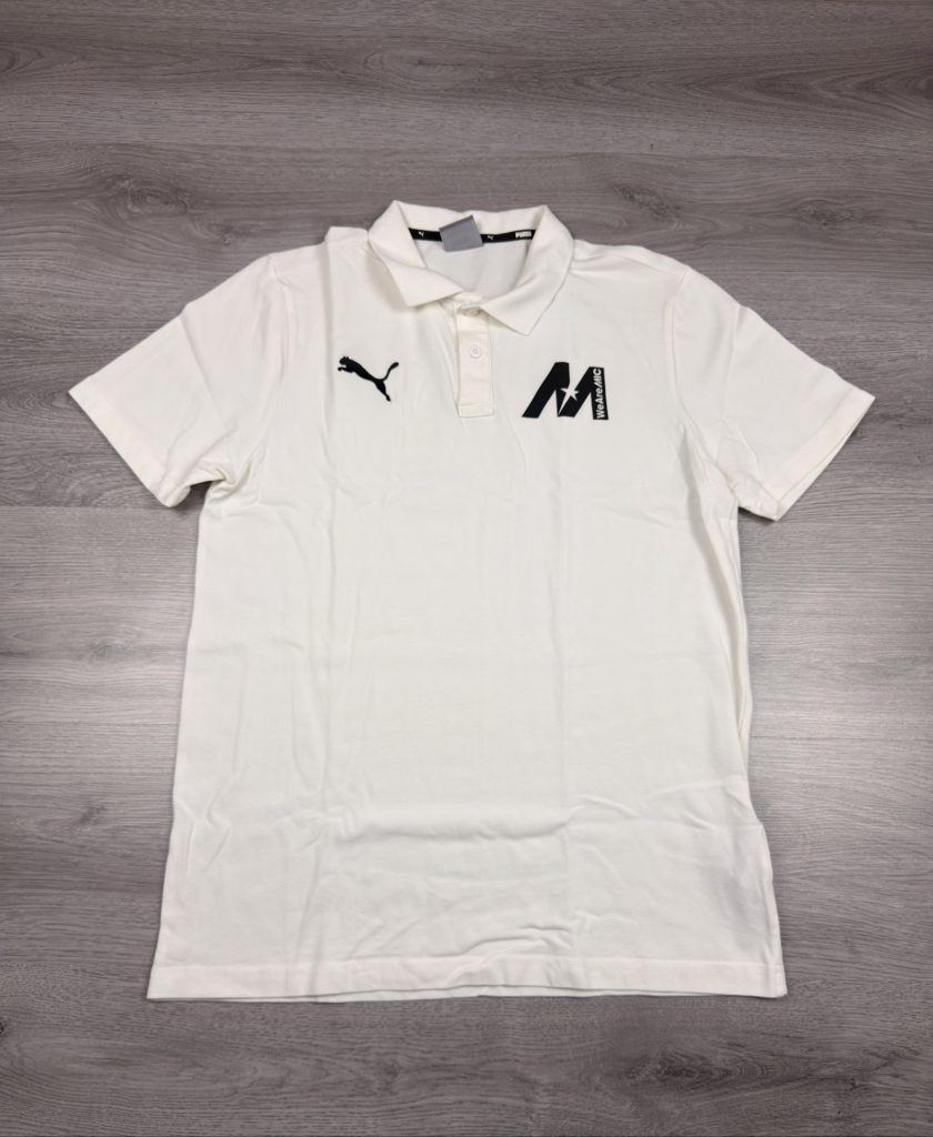 Puma White WeAreMIC Polo Shirt Medium Cotton Blend (1448)