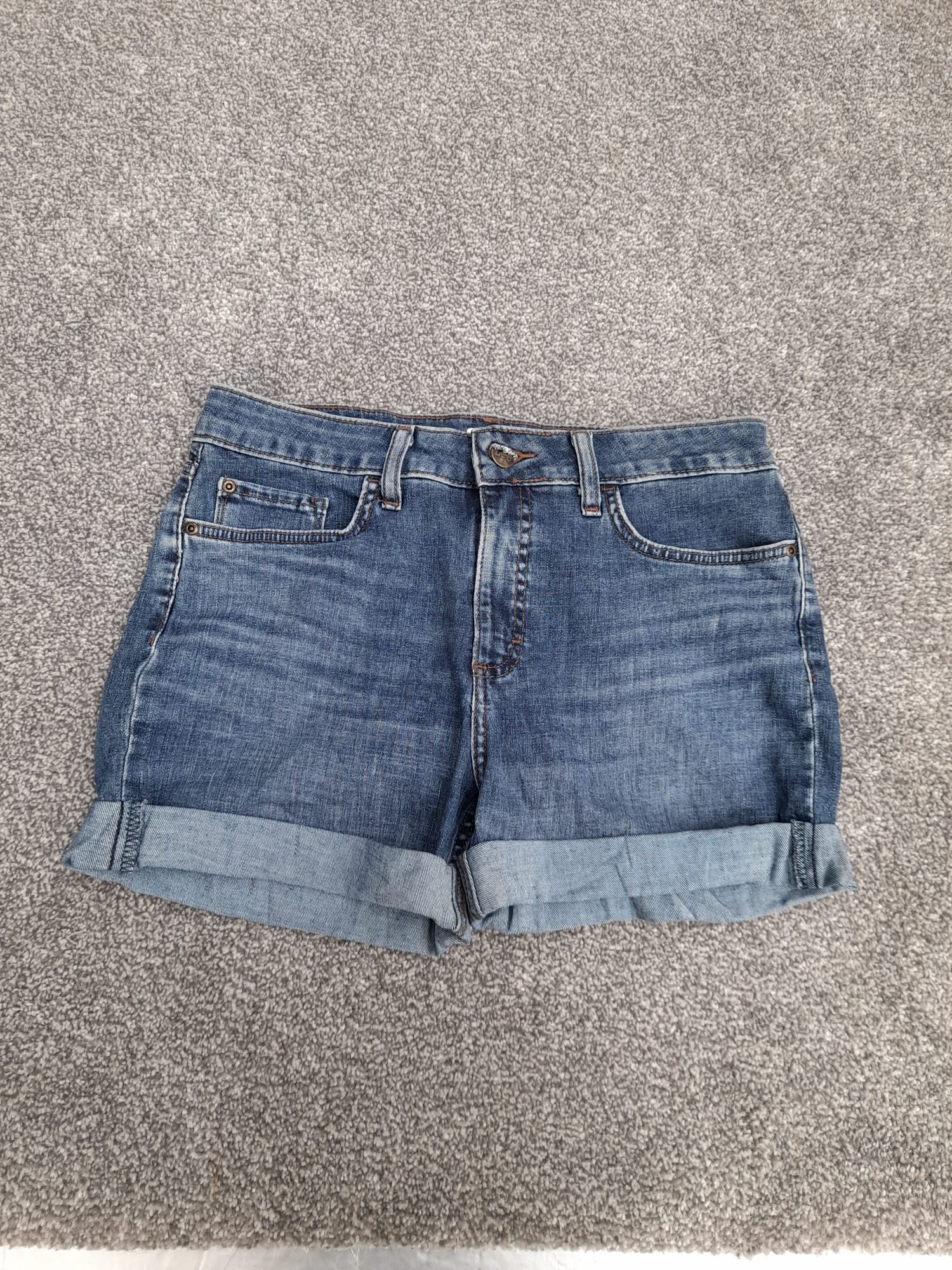 Lee Blue Denim Regular Fit Capri Shorts 30" image 5