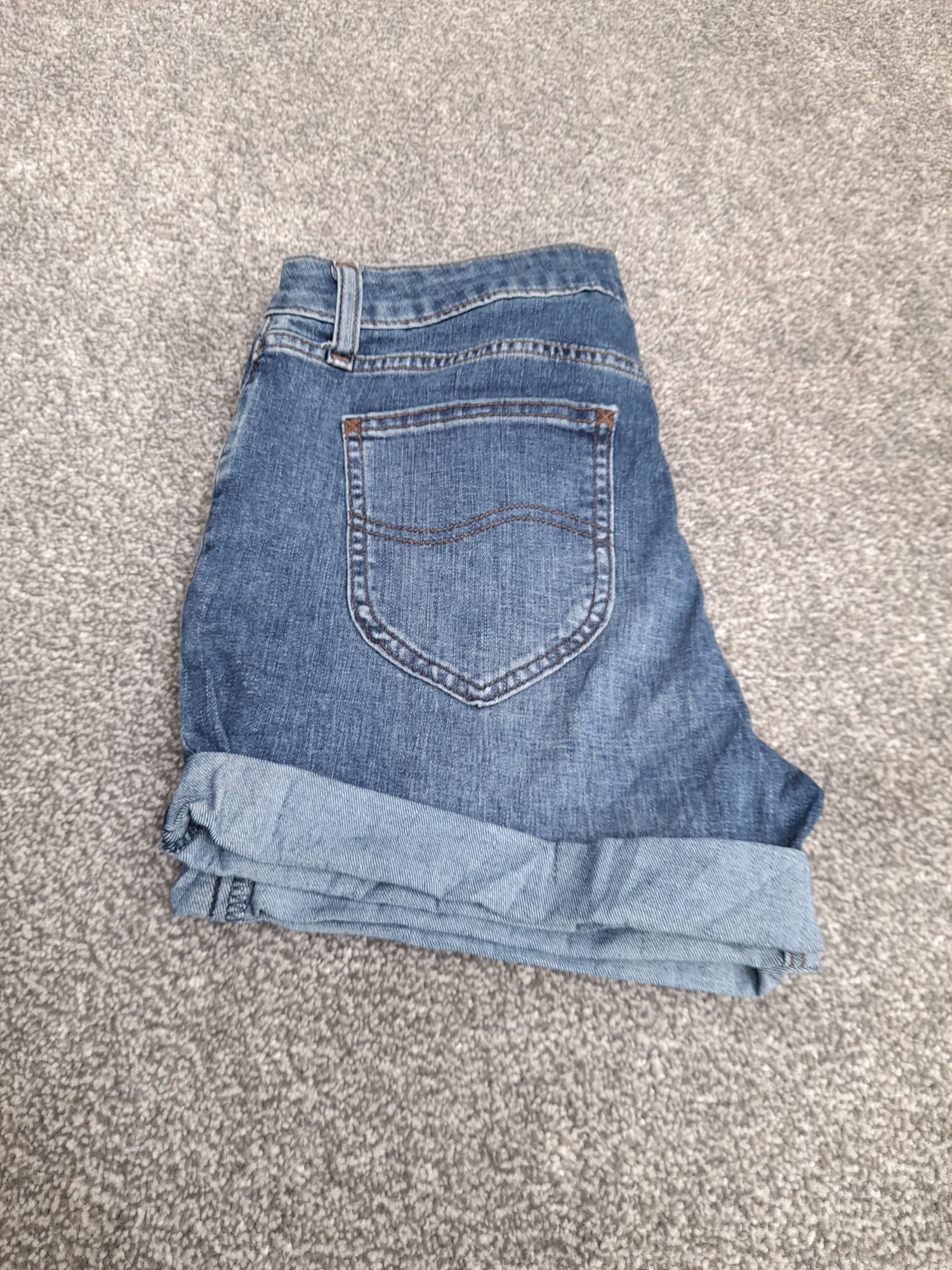 Lee Blue Denim Regular Fit Capri Shorts 30" image 6