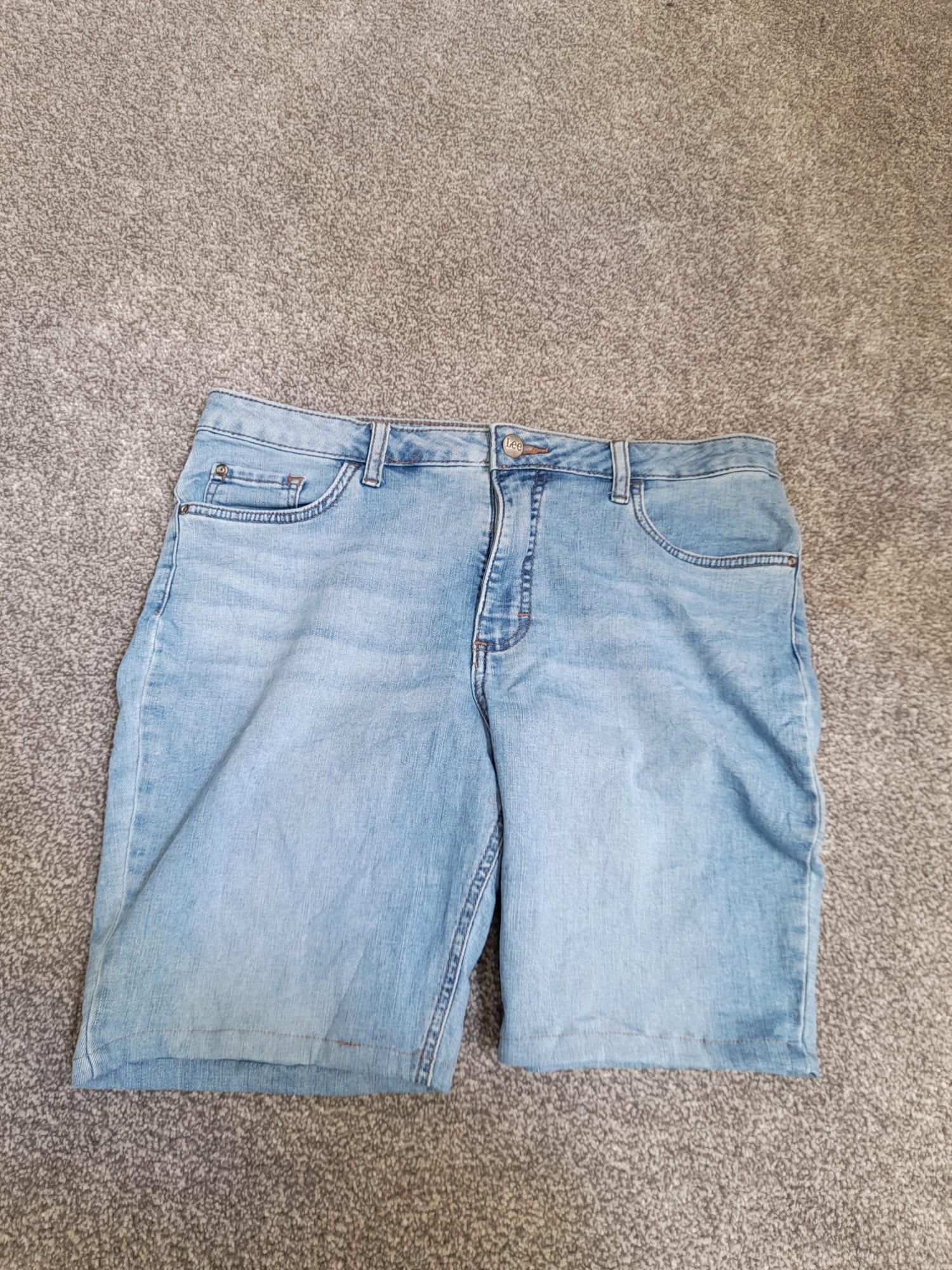 Lee Light Blue Denim Capri Shorts Regular Fit 34" image 6