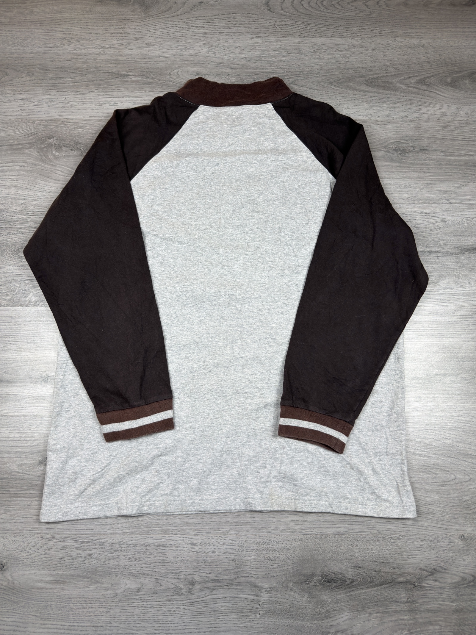 Nautica Grey & Brown 1/4 Zip Sweatshirt XL Men's Cotton Blend (1445) image 9