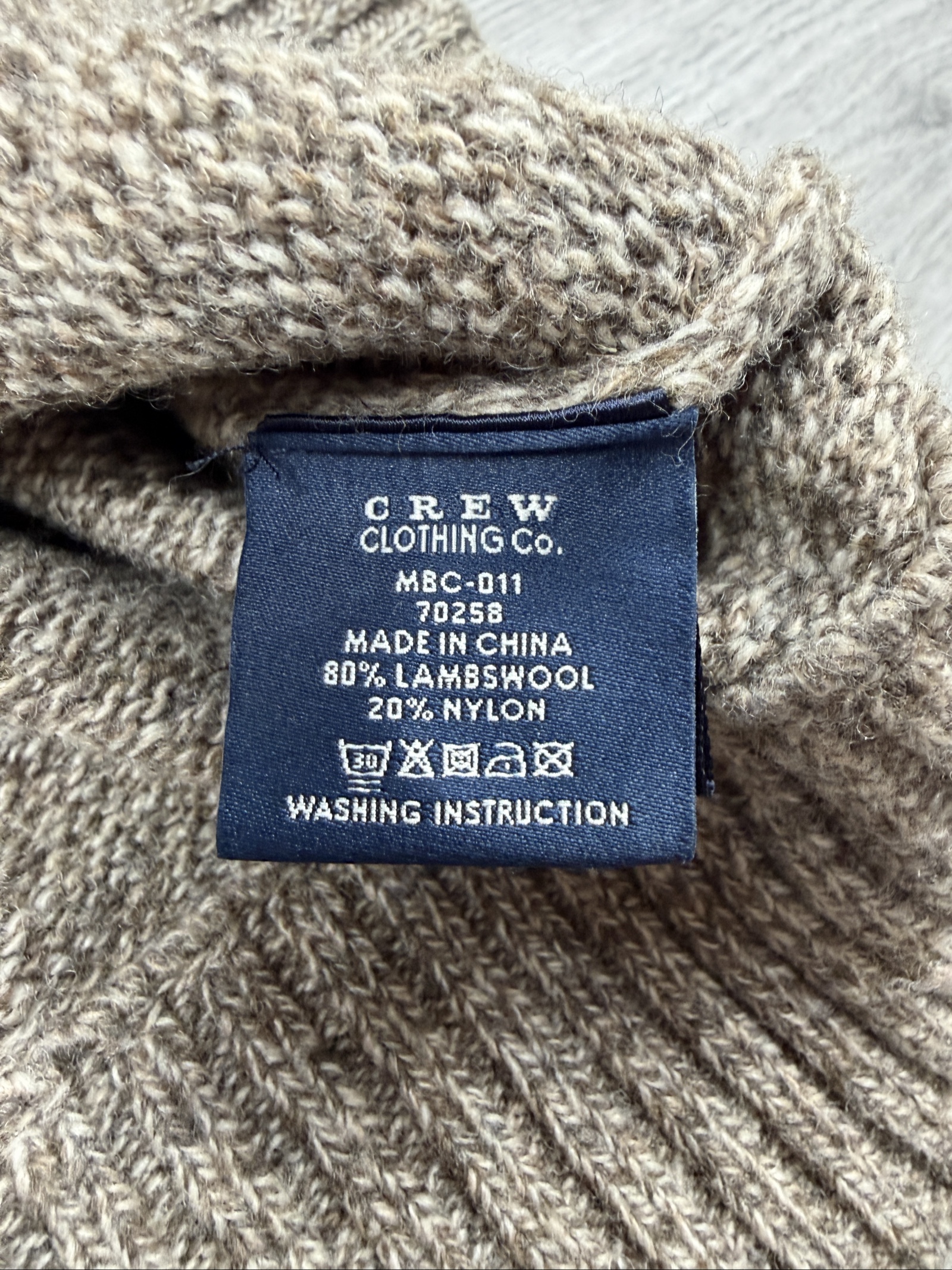 Crew Clothing Brown Button Neck Knit Jumper Small (1659) image 7