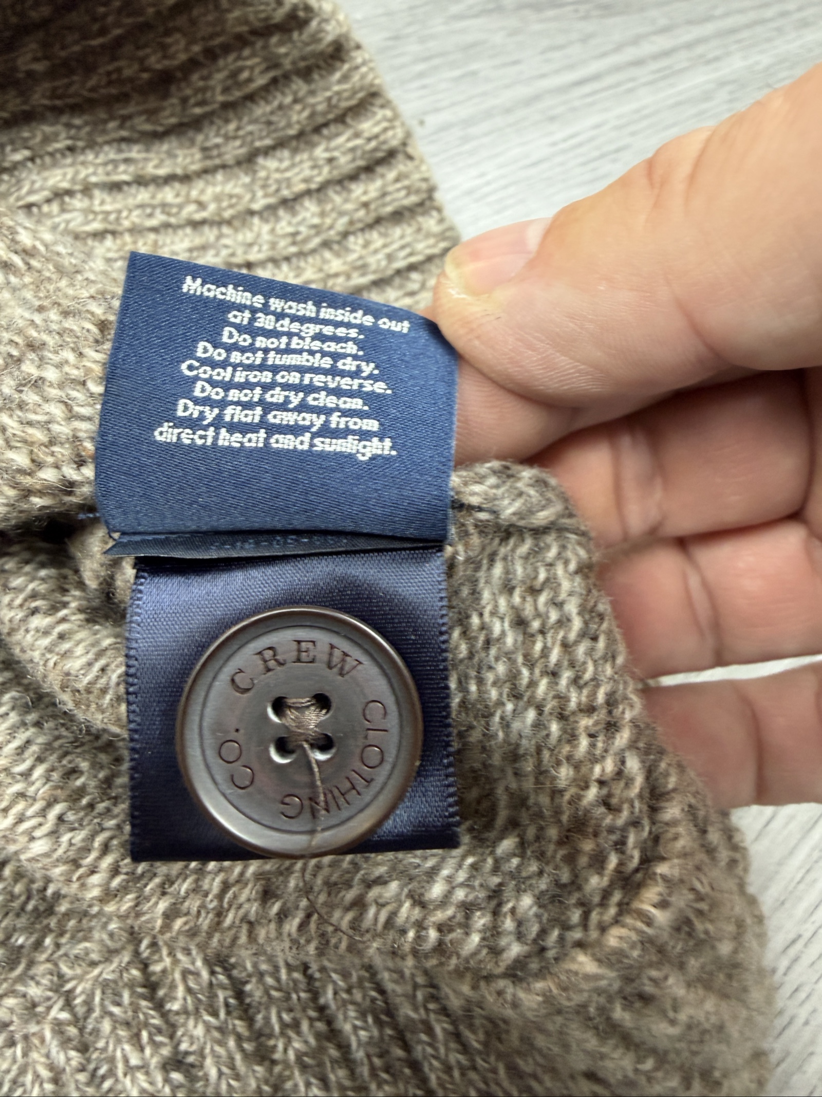 Crew Clothing Brown Button Neck Knit Jumper Small (1659) image 8